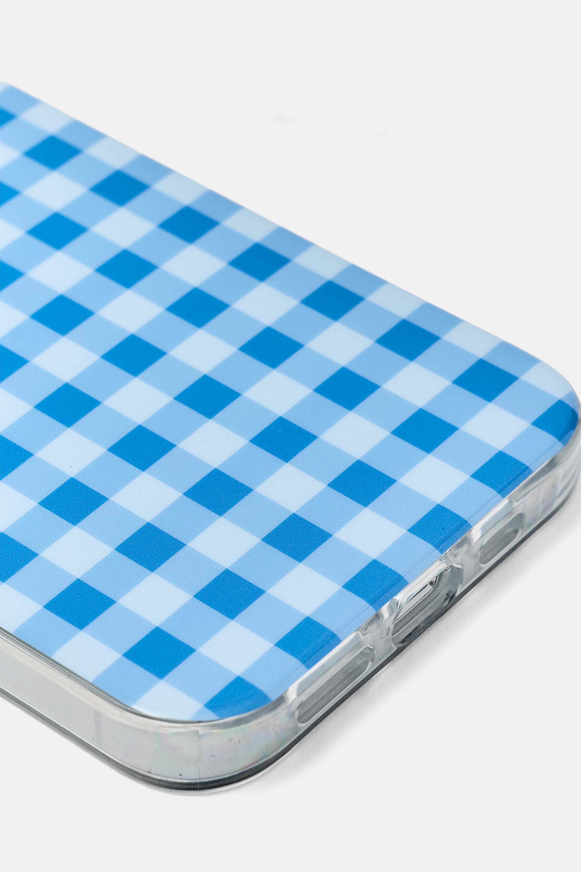 Gingham iPhone case — Pale blue