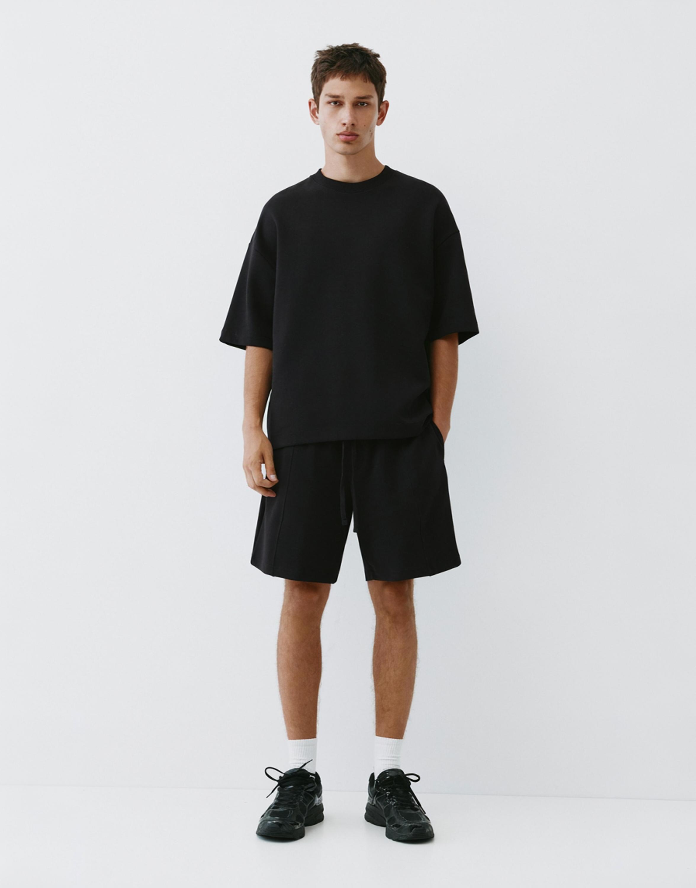 Interlock jogger Bermuda shorts — Black
