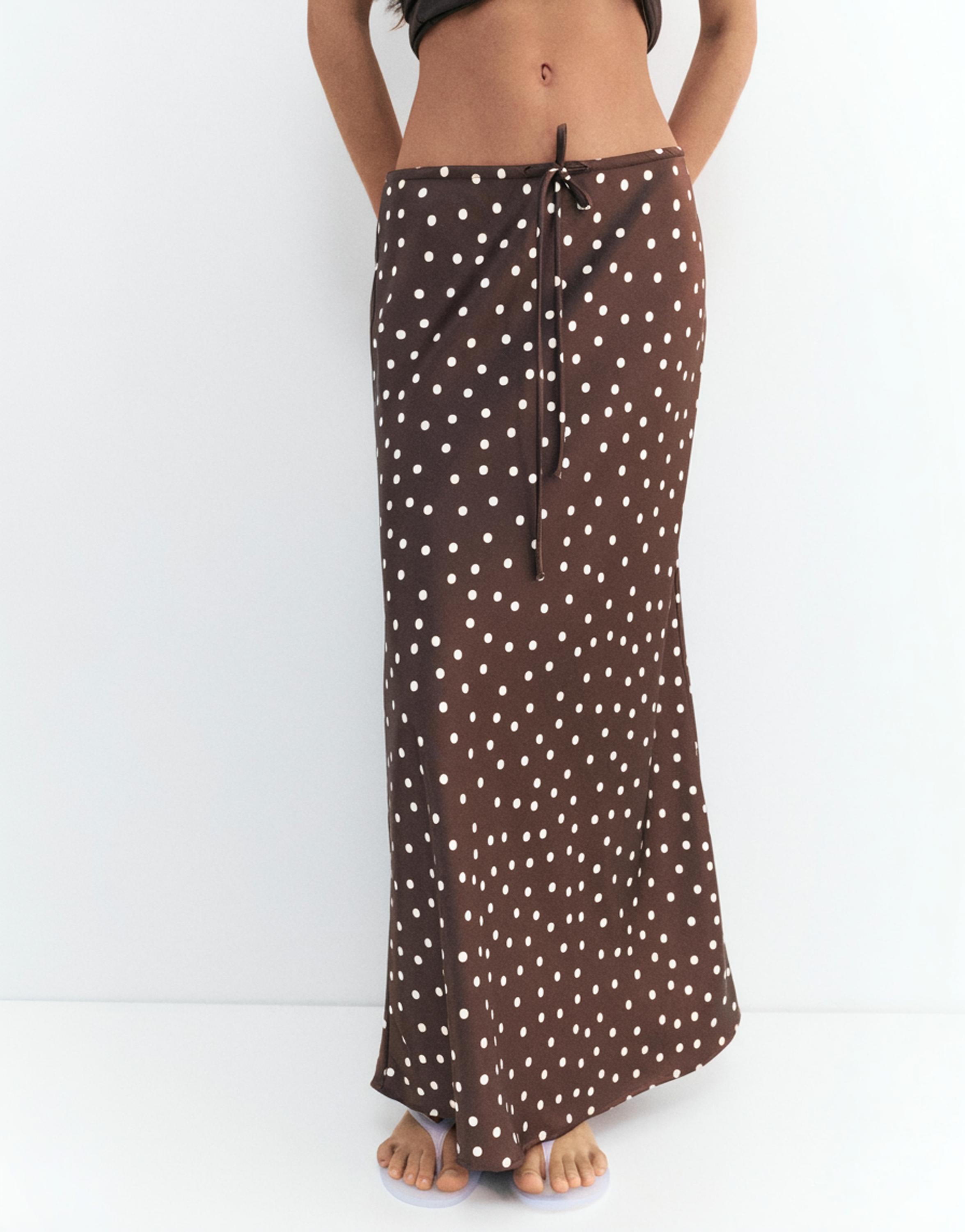 Satin midi skirt — Print 1
