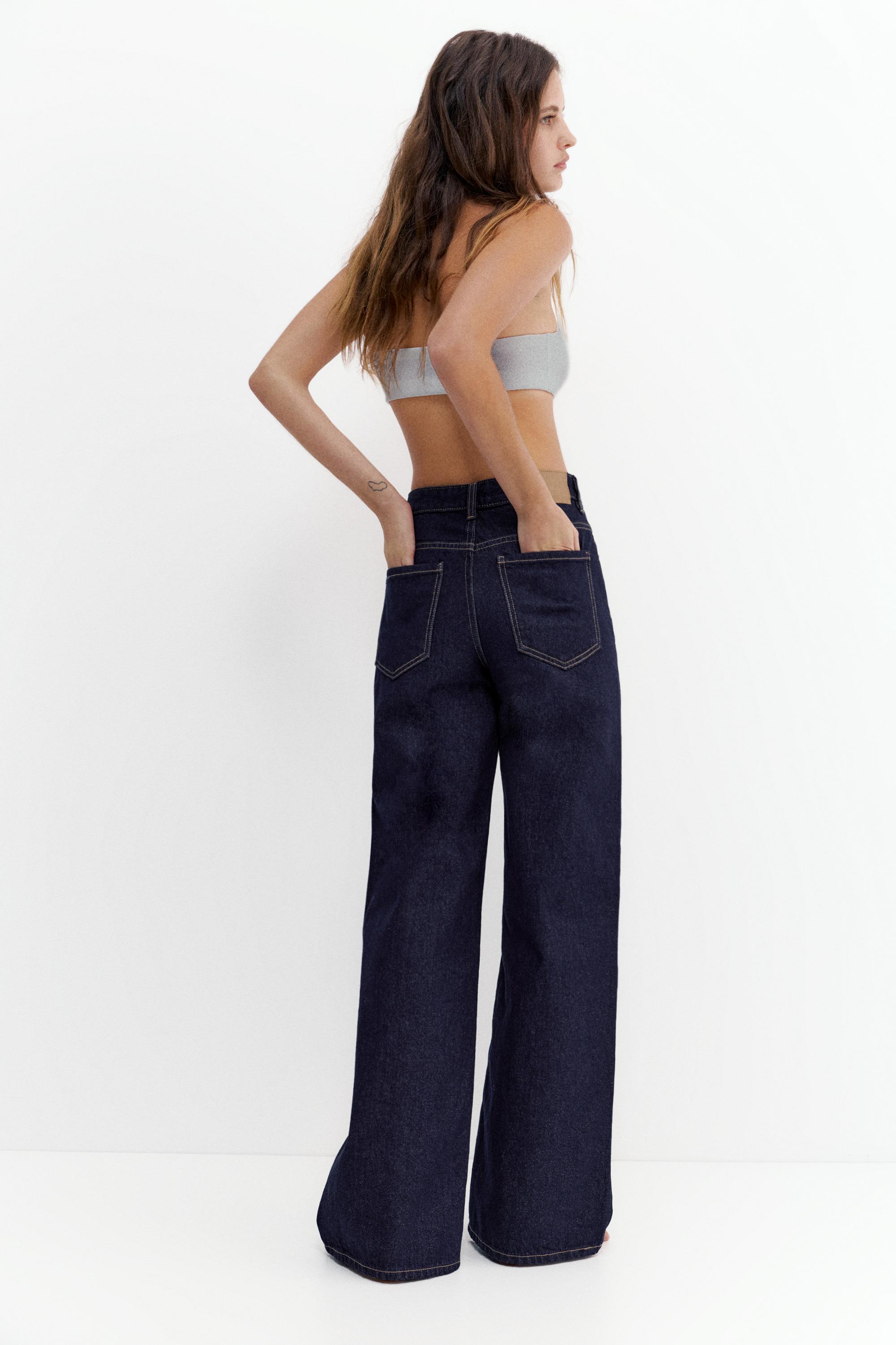 High-waist wide-leg jeans — Ink blue