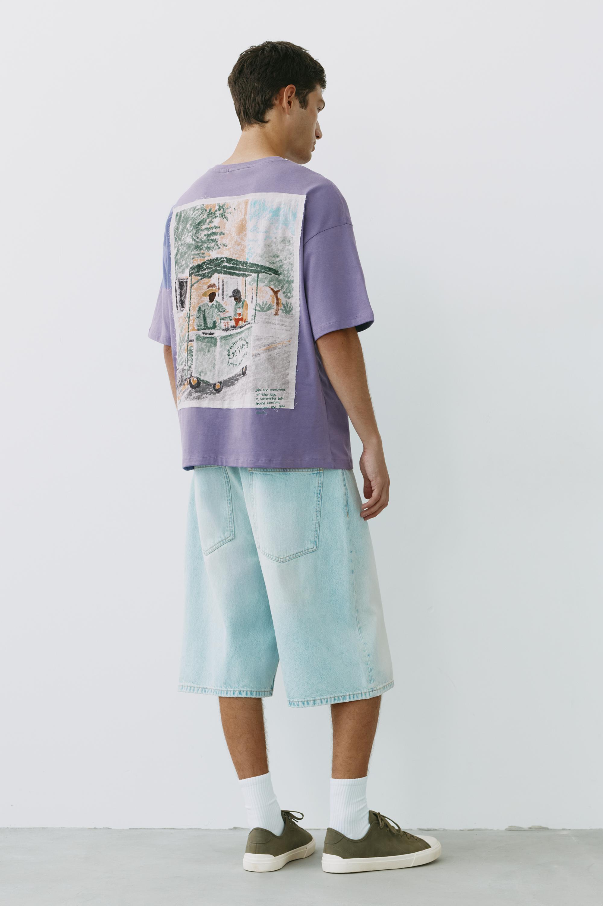 Relaxed fit graphic T-shirt — Mulberry