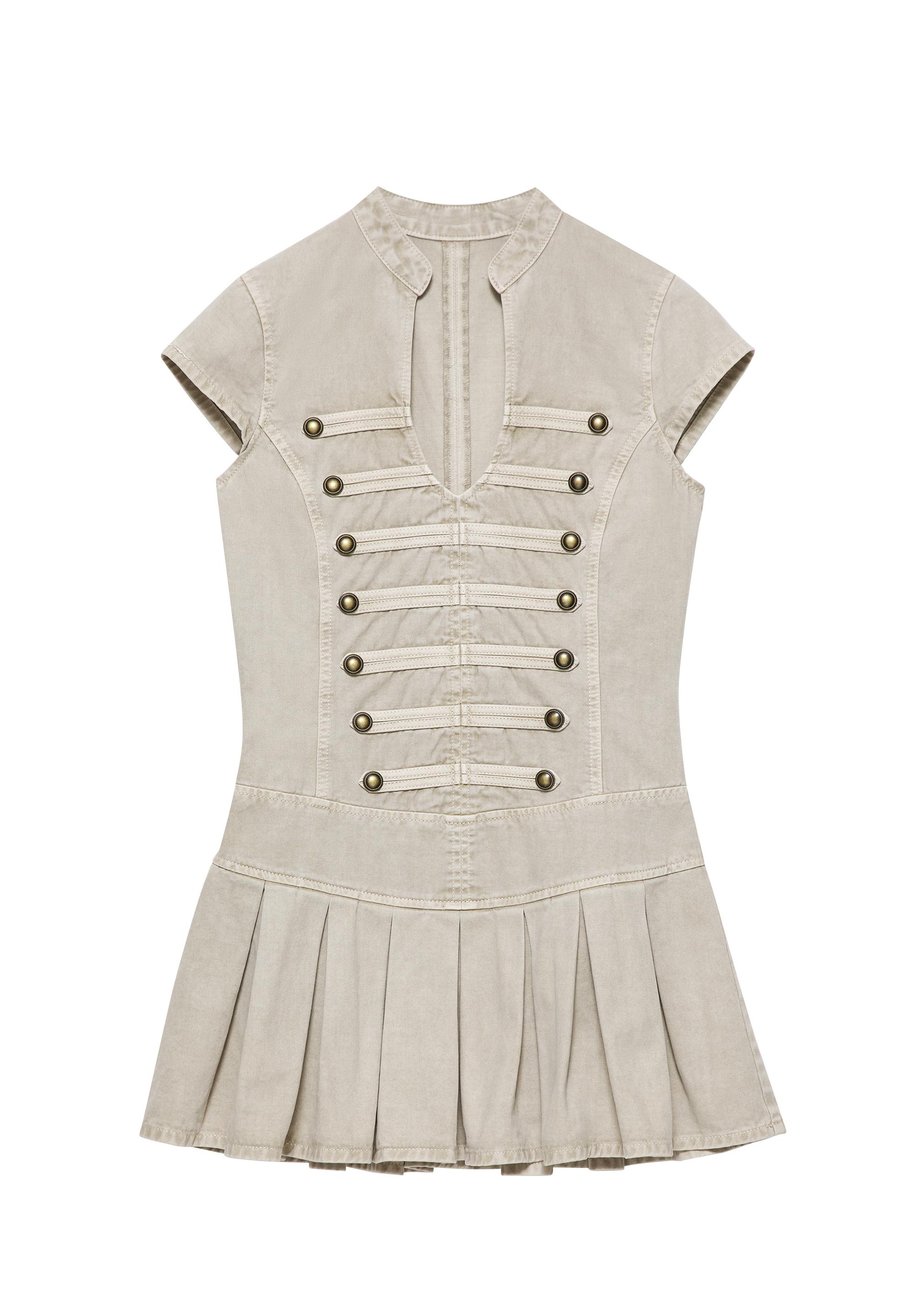 Short toggle button dress — Khaki