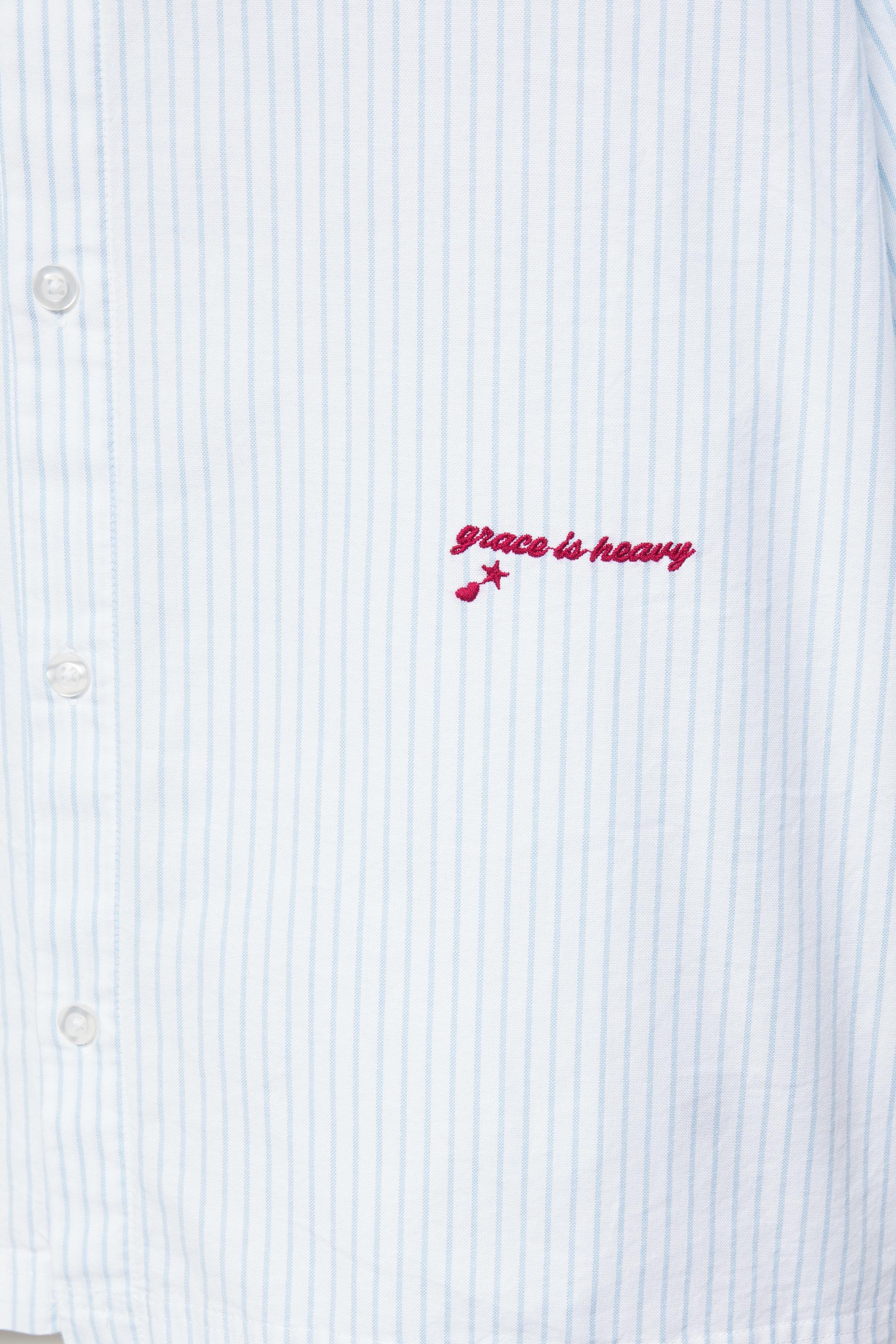 Striped short sleeve shirt — Pale ecru