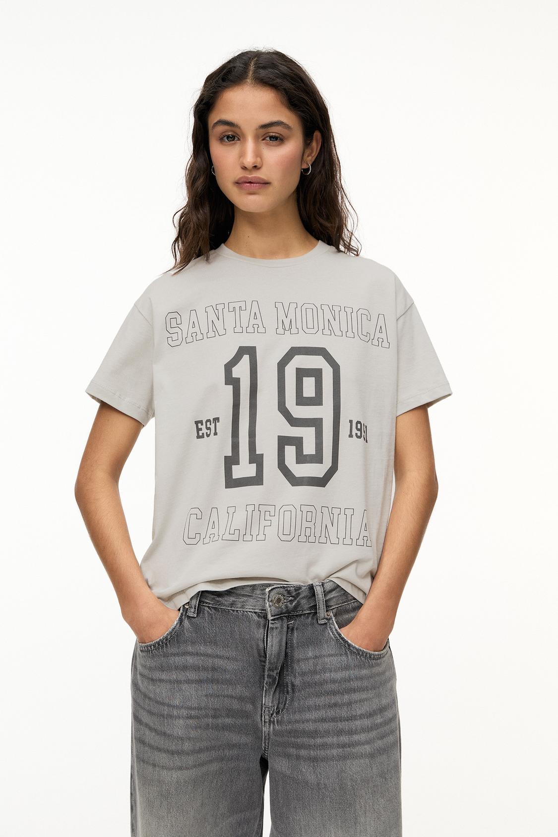 Santa Monica Pull Bear Sweat Varsity Santa Monica Graphic T-shirt