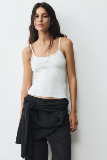Thin strap top — Grey marl 1