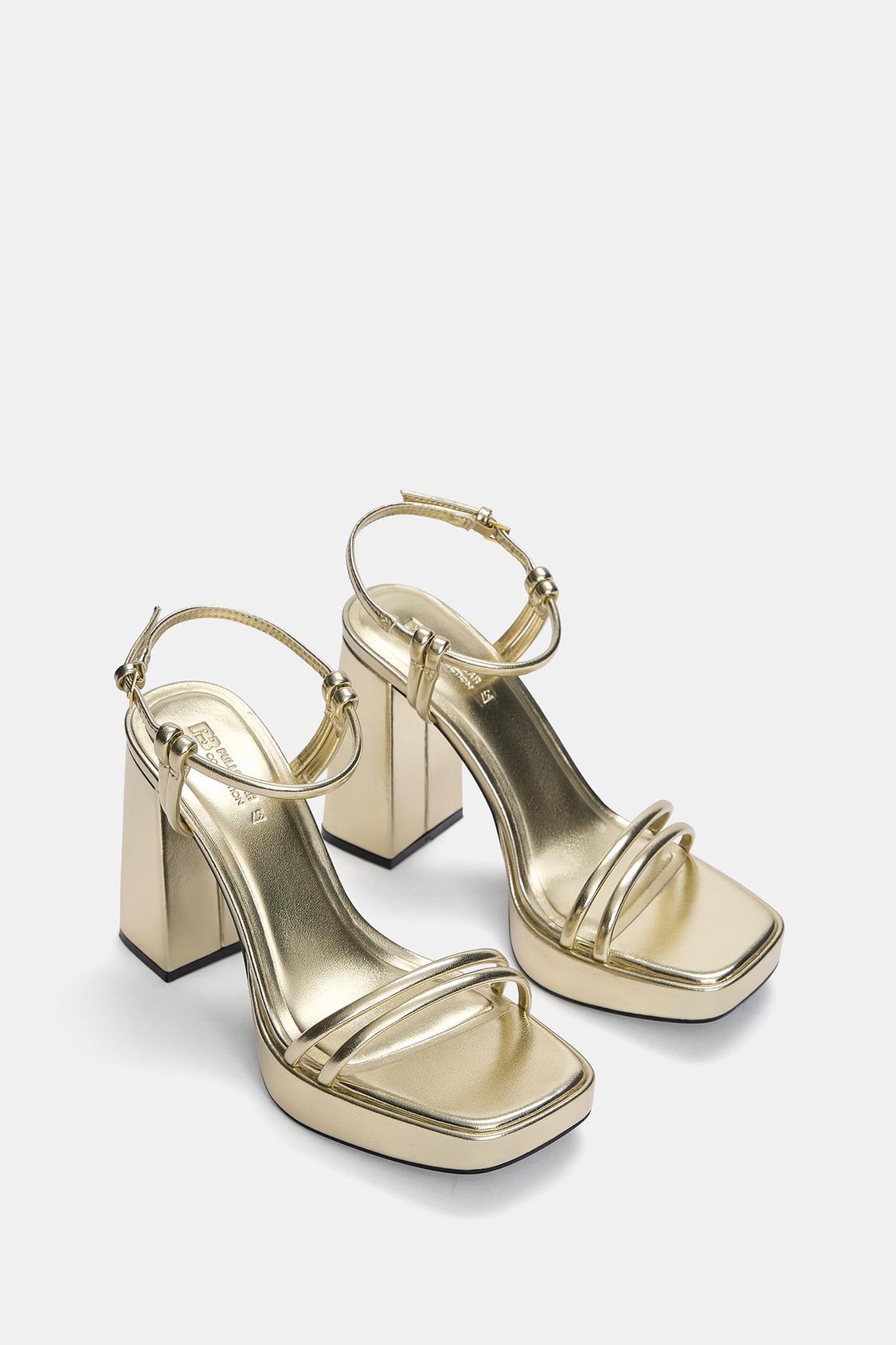 Asos Sandalias Doradas Con Plataforma Sandalias Doradas De Tacón