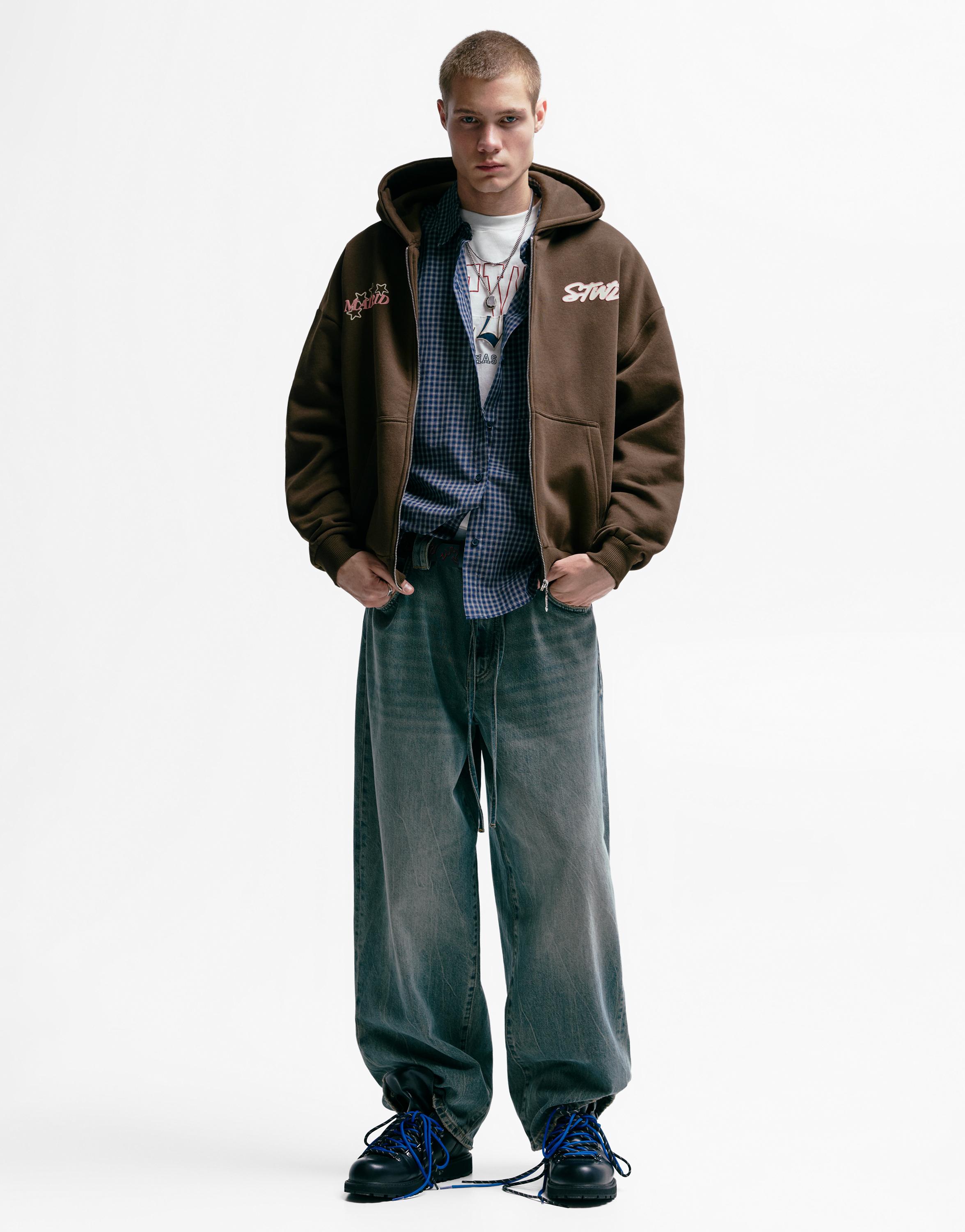 STWD Madrid fermuarlı kapüşonlu sweatshirt - Görsel 12