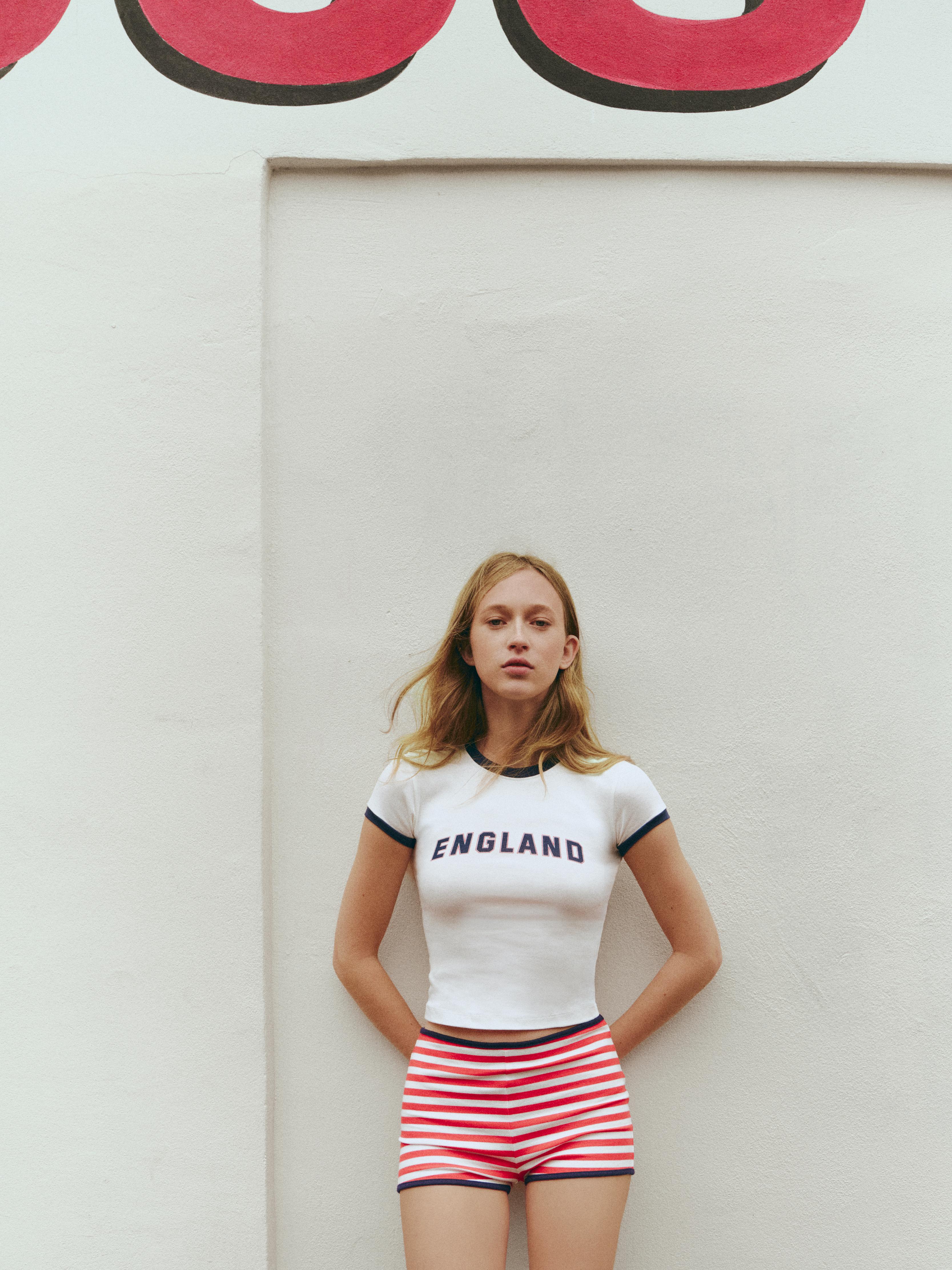 Slim fit England grafik tişört - Görsel 9