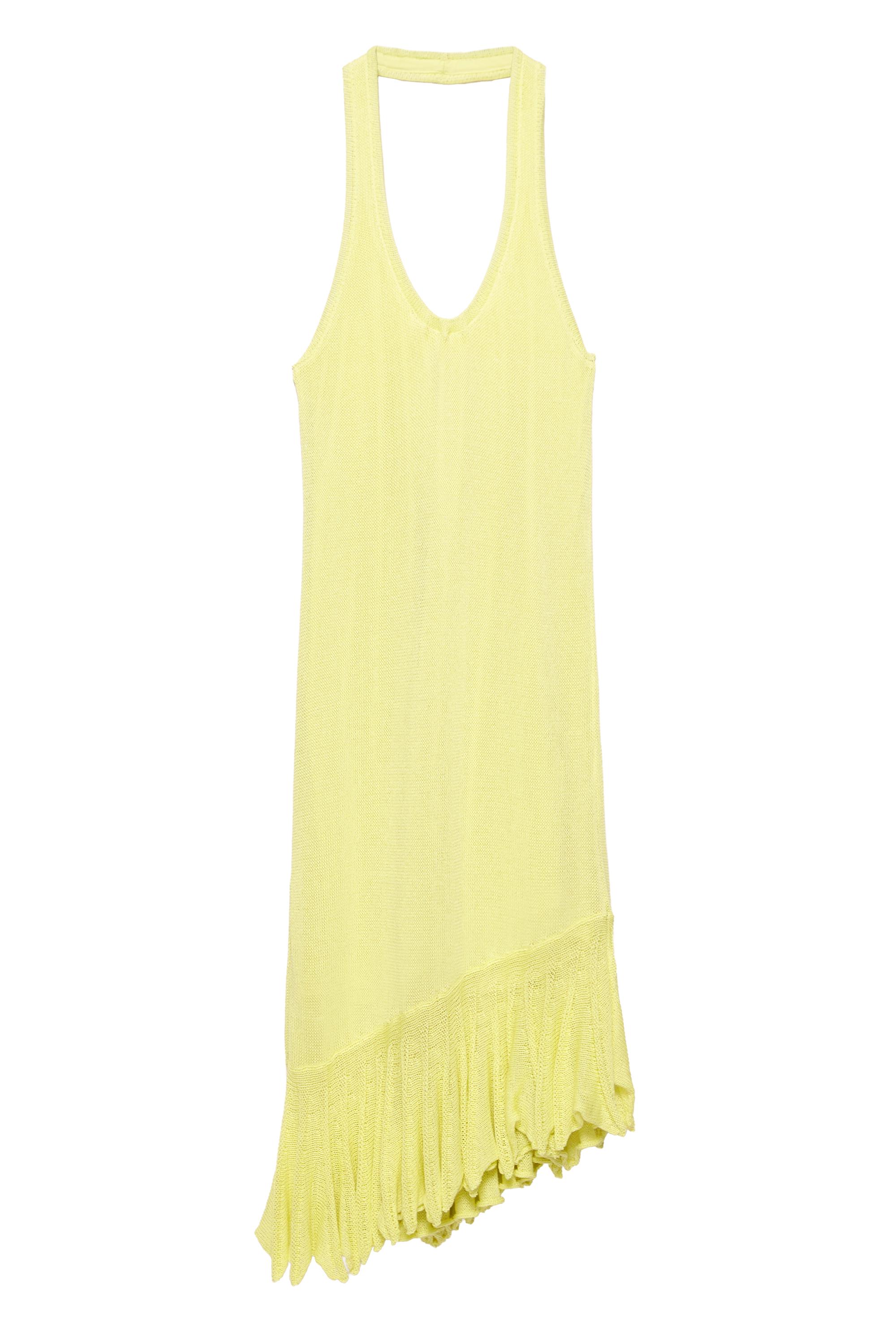 Pull&Bear Asimetrik halter yaka triko elbise görsel 3