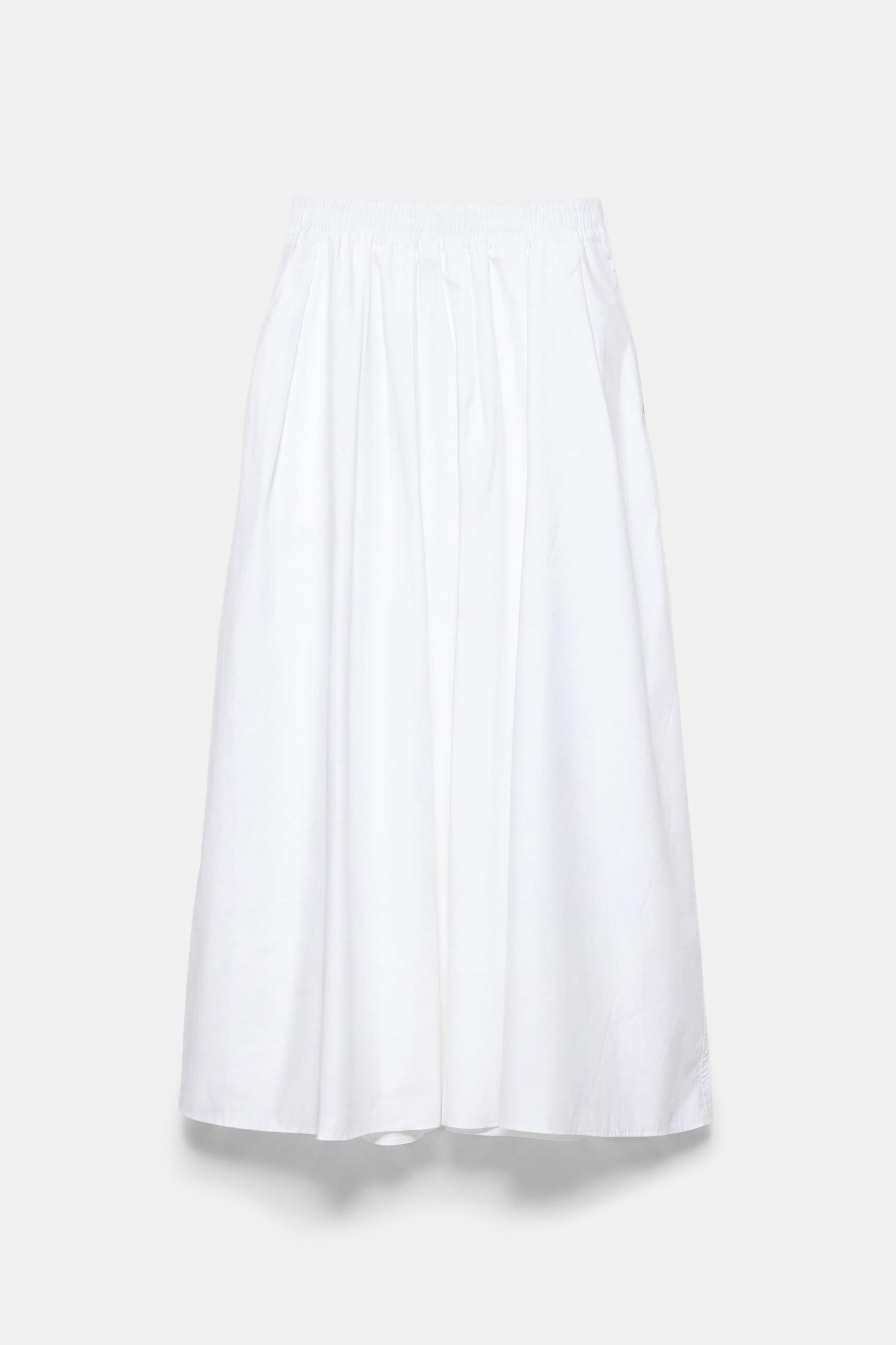 Long poplin skirt — White