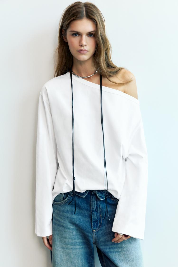 Asymmetric oversize T-shirt — White