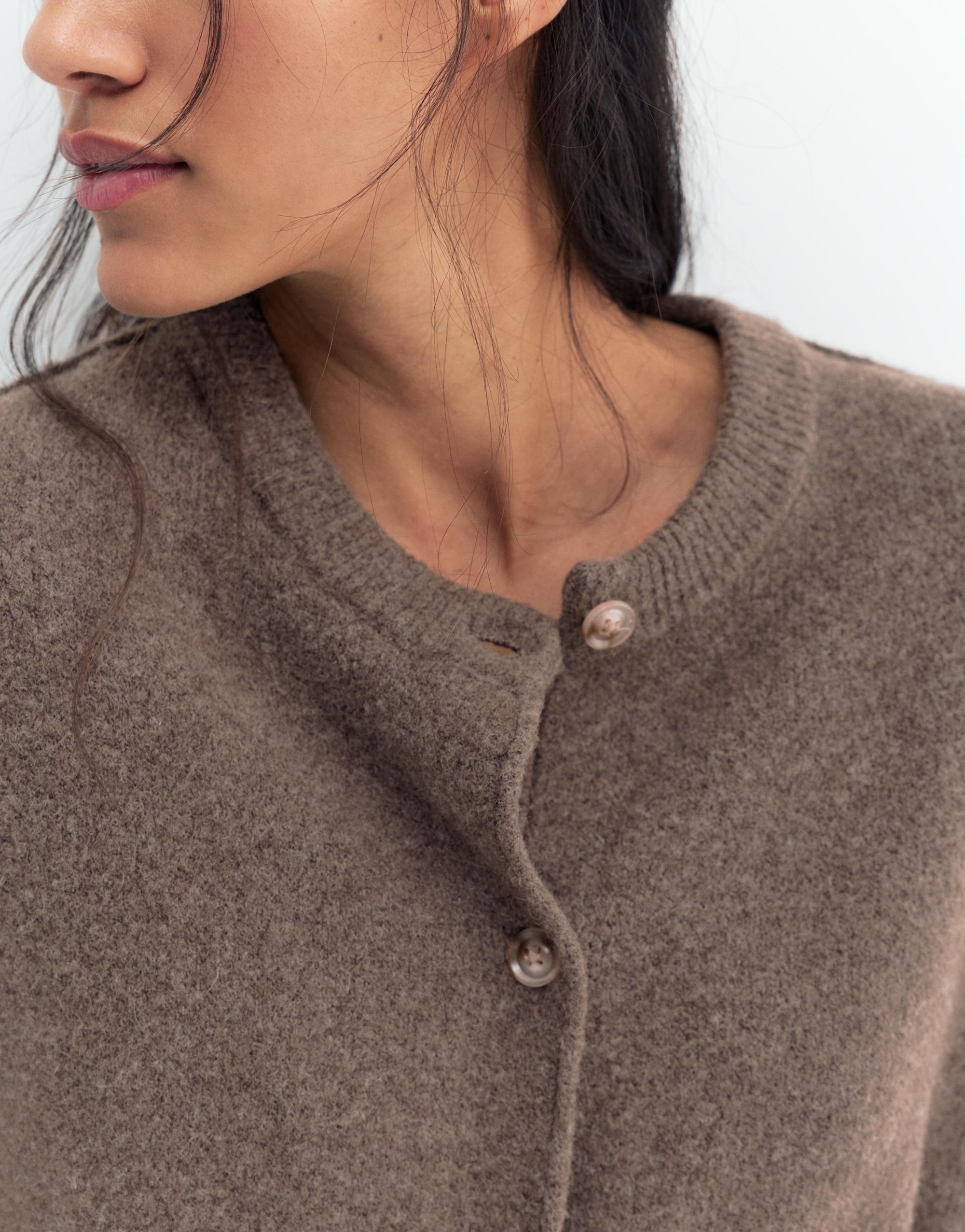 Soft knit cardigan — Brown