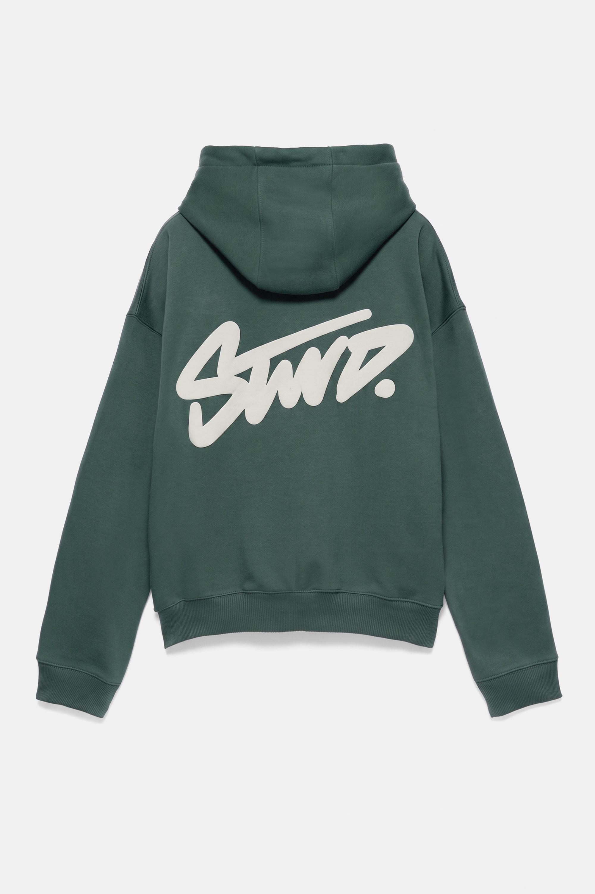 STWD logo boxy hoodie — Green (alternate view)