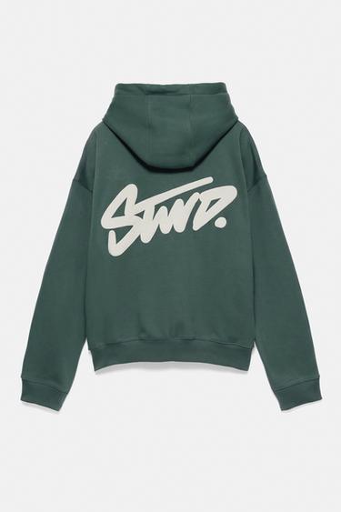 STWD logo boxy hoodie — Green 7