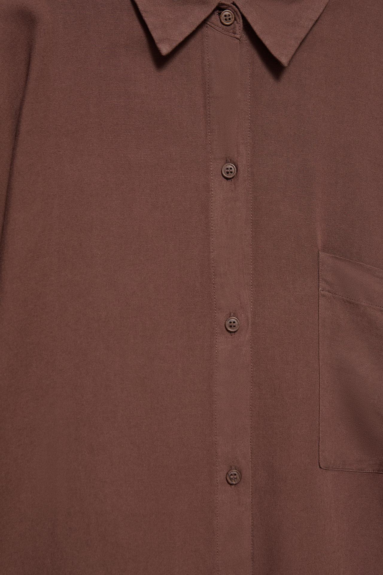Linen blend shirt — Brown