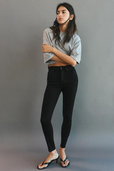 High-waist skinny jeans — Black marl 1
