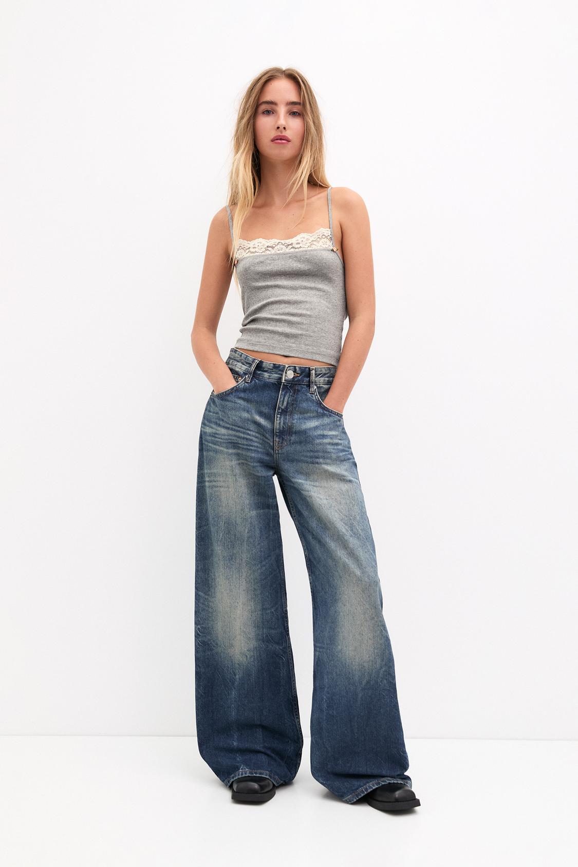 Strappy lace top - PULL&BEAR 