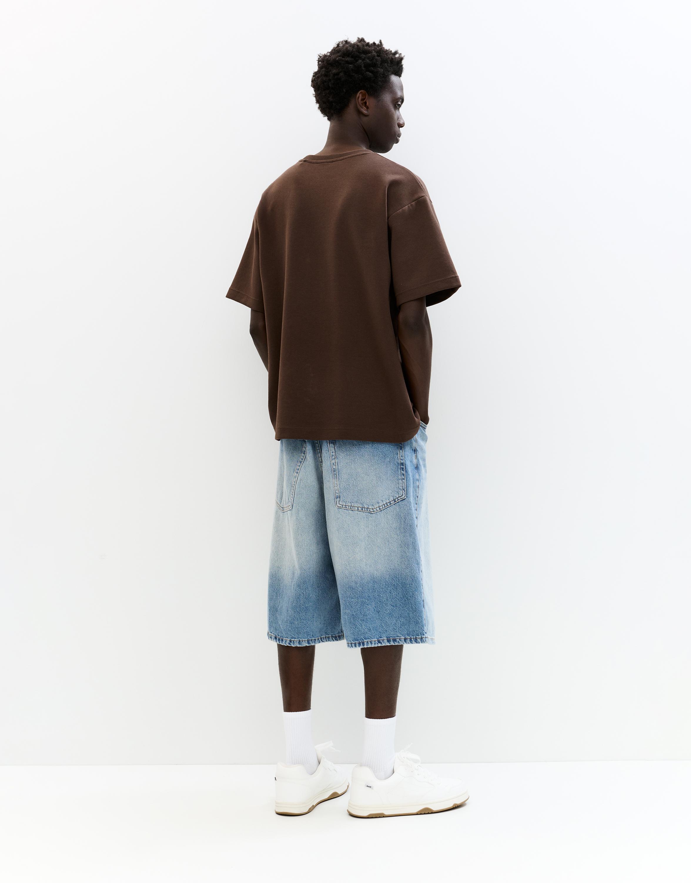 Basic short sleeve sweatshirt — Pale brown