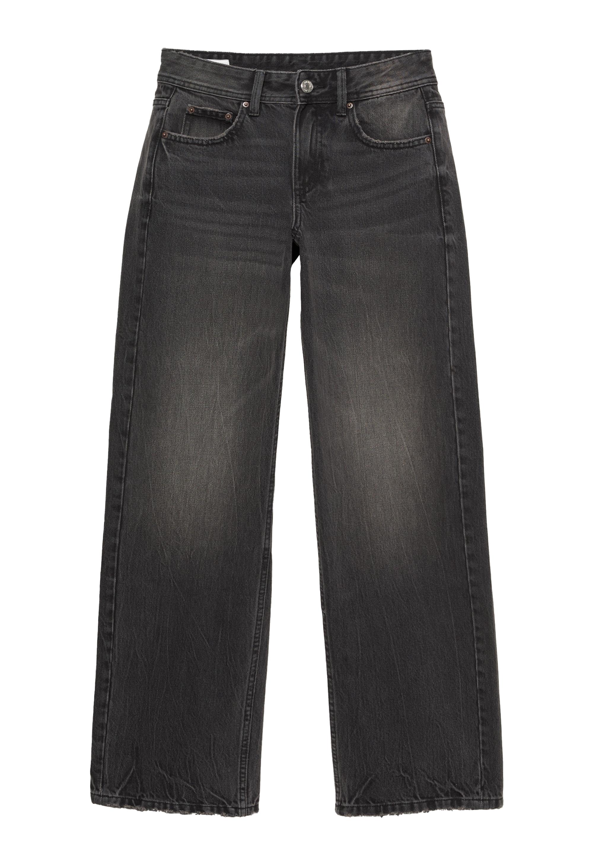 Low-rise straight-leg jeans — Black