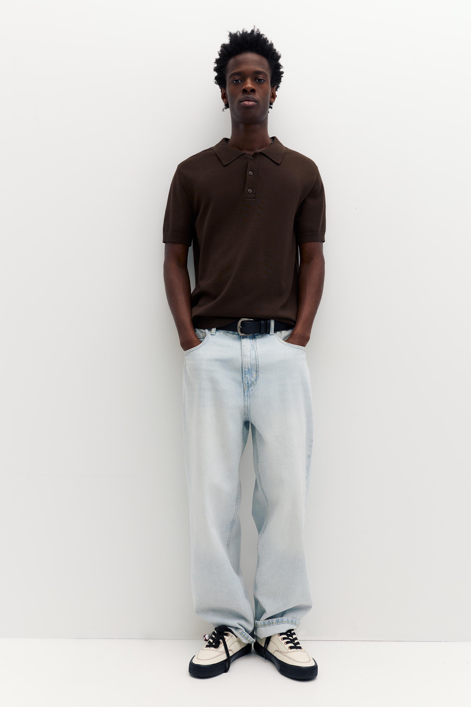 Polo Aus Strick Mit Kurzen Ärmeln