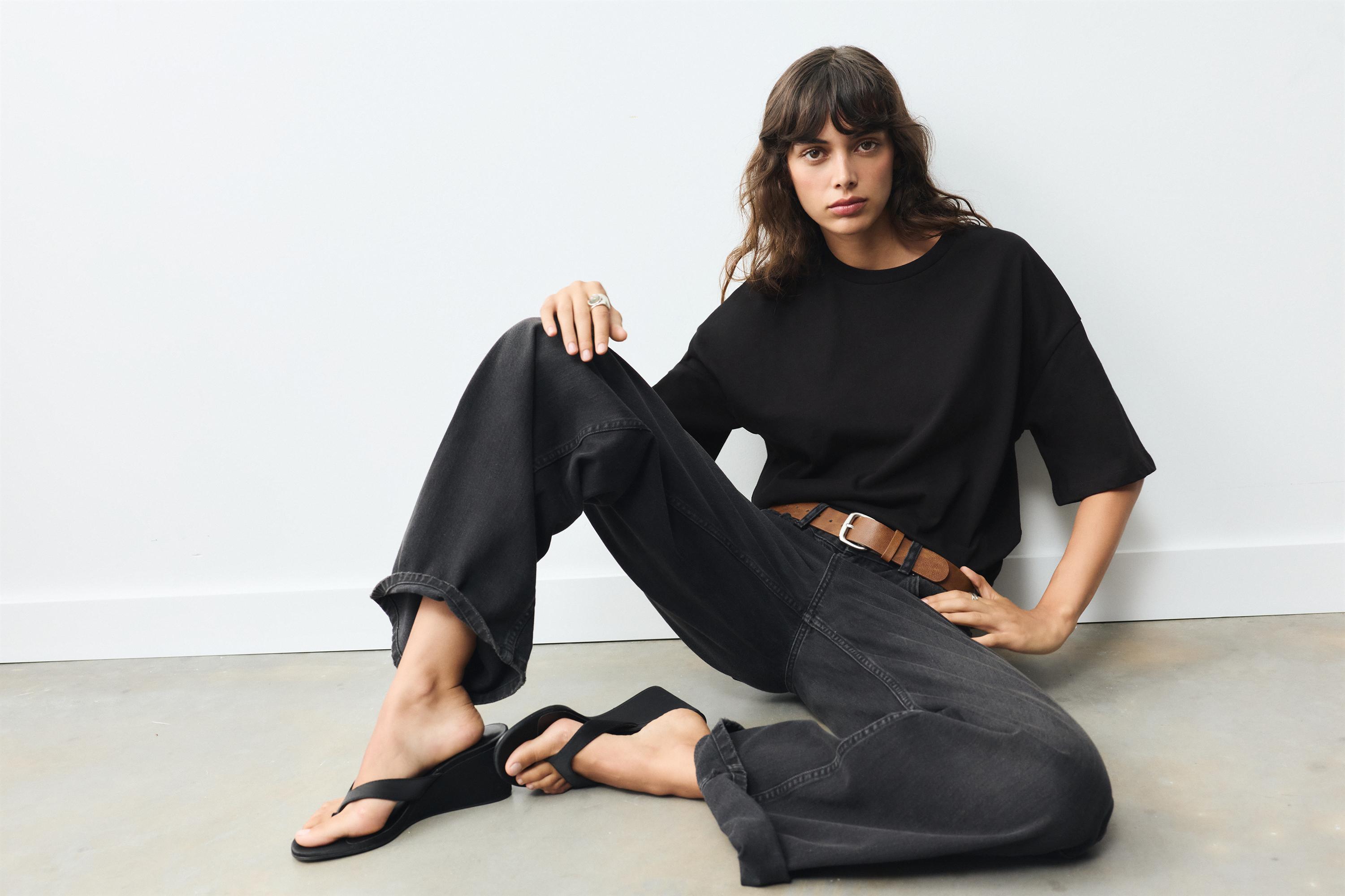 Wedge heel sandals — Black
