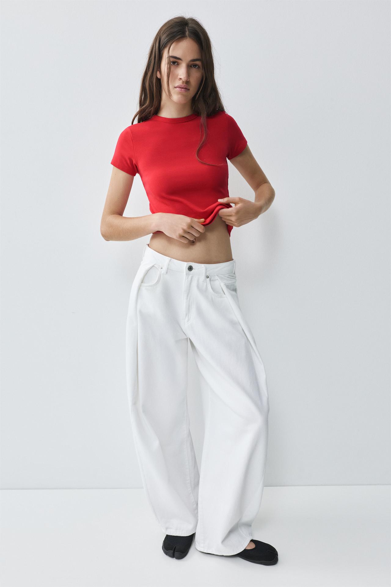 Fitted short sleeve T-shirt — Red