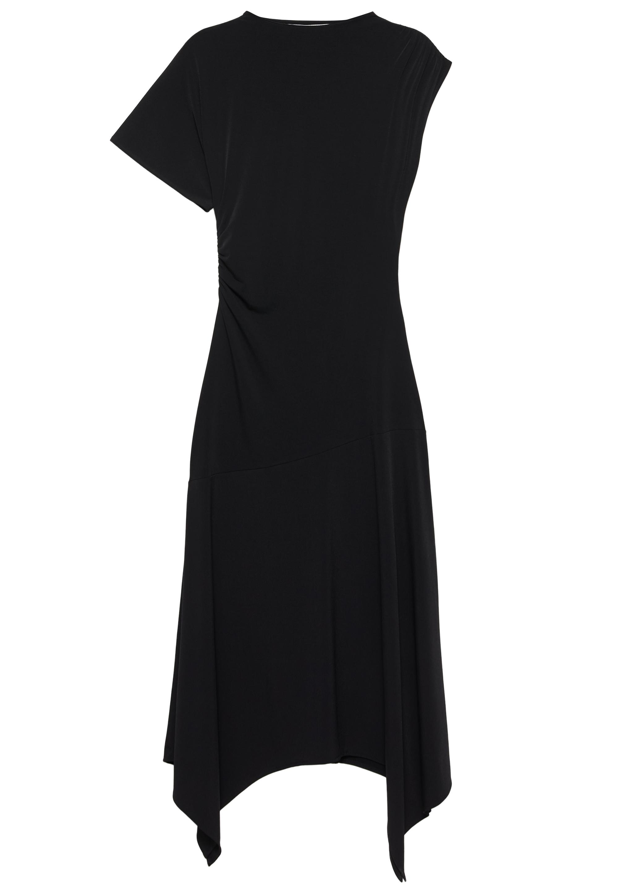 Asymmetric midi dress — Black
