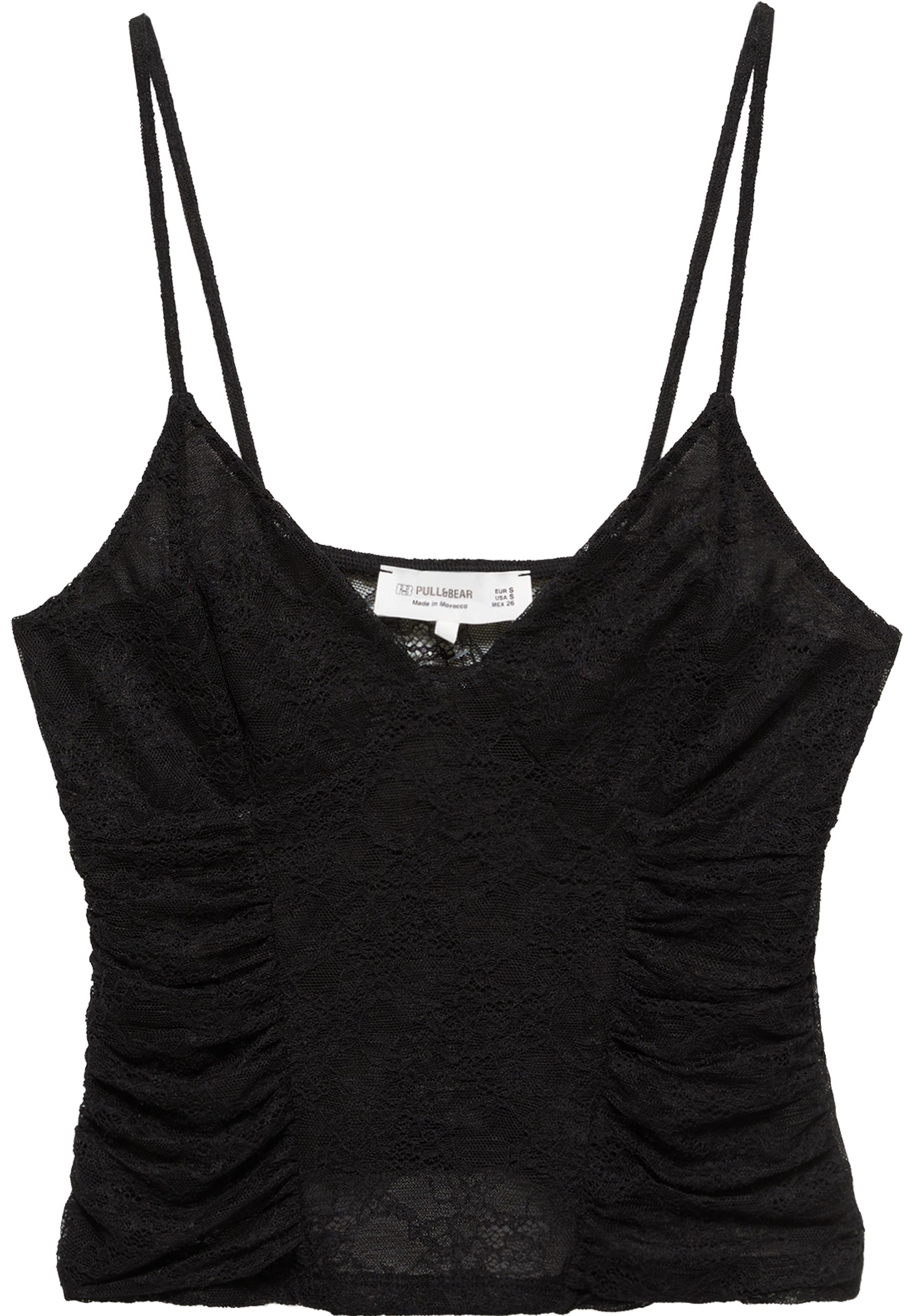Lace corsetry-inspired top — Black
