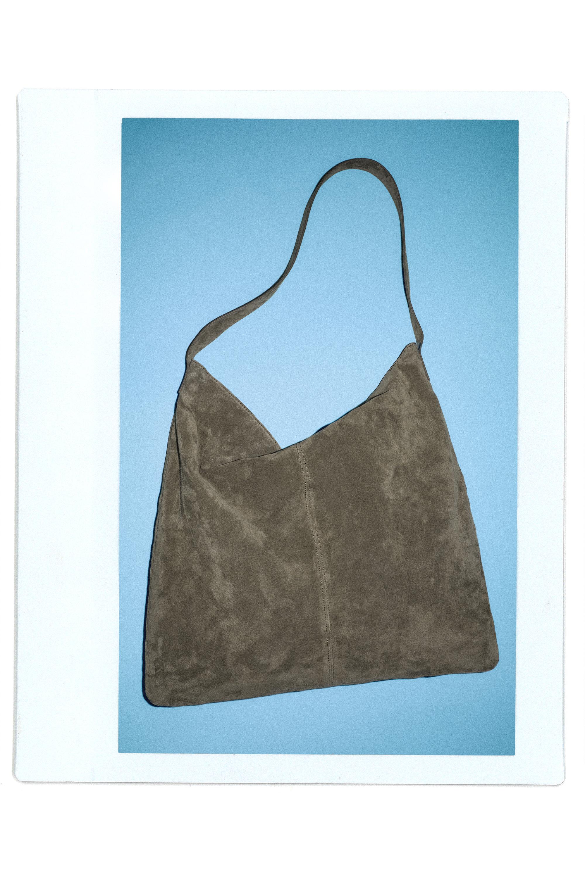 Leather tote bag — Brown