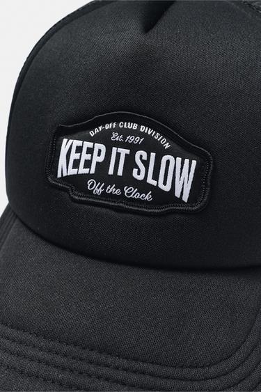Black graphic trucker cap — Black 3