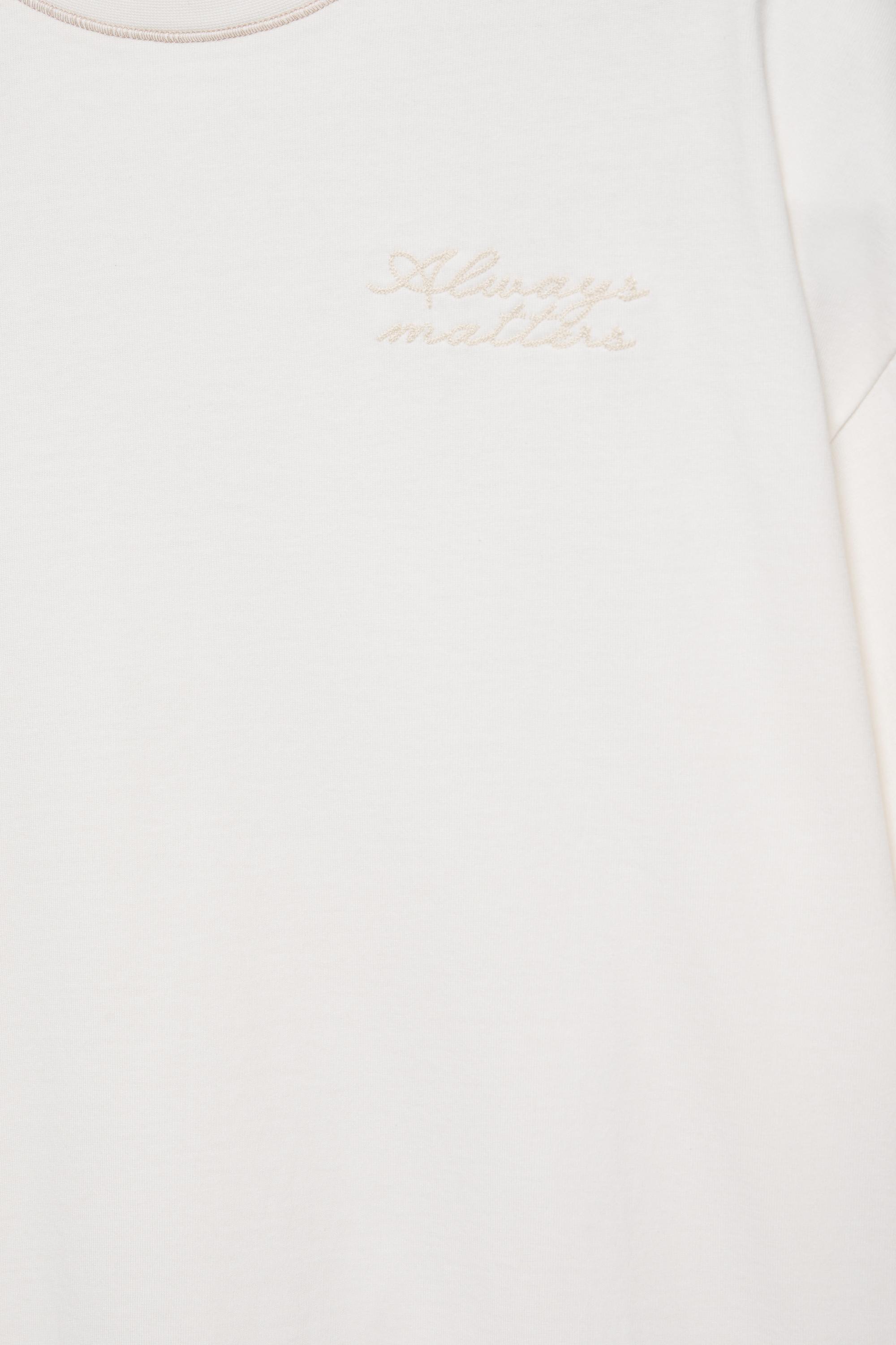 Embroidered graphic T-shirt — Ecru