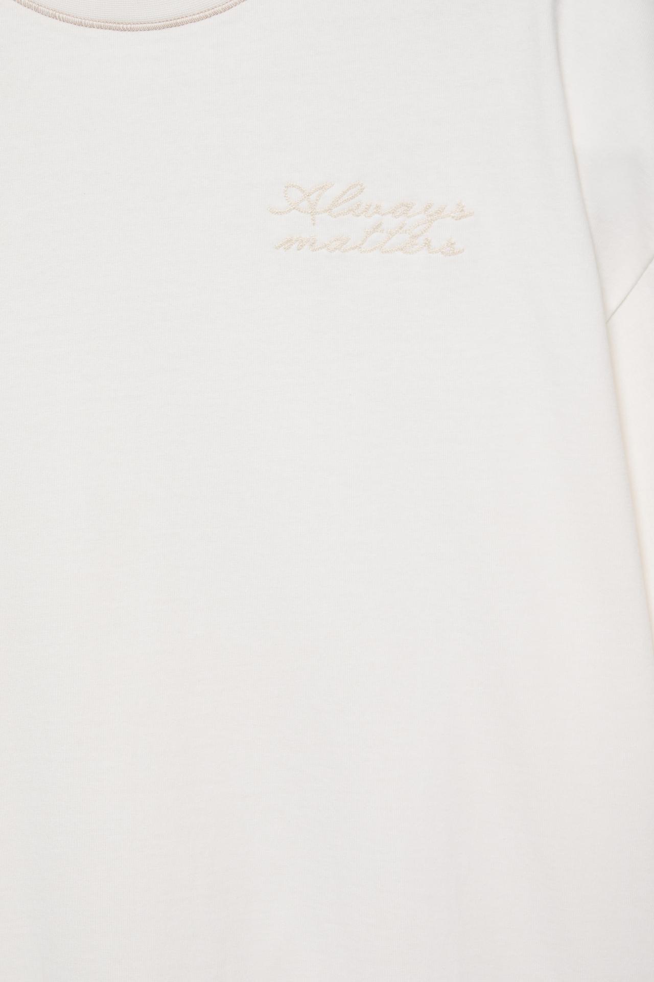 Embroidered graphic T-shirt — Ecru