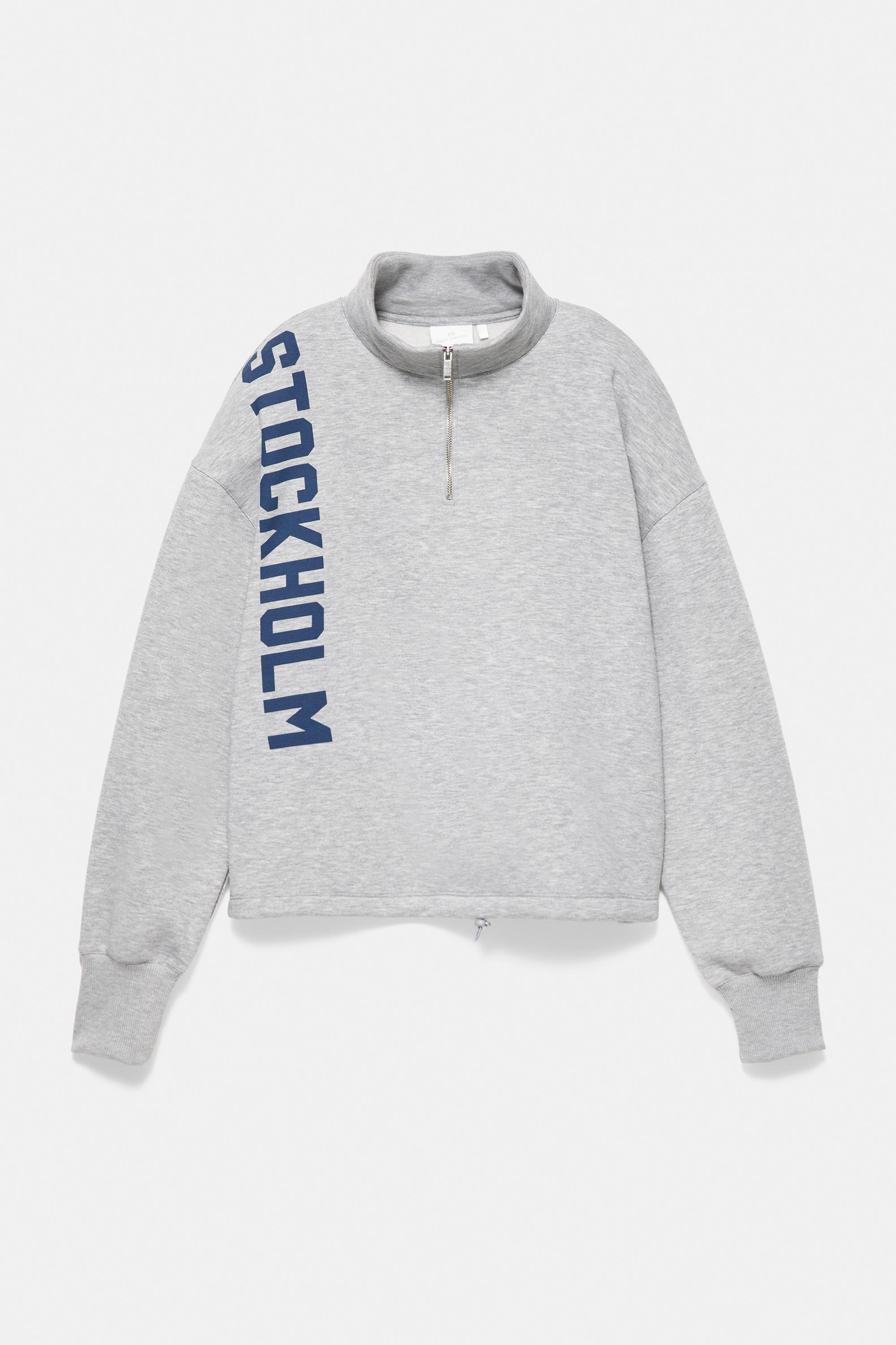 Stockholm quarter-zip sweatshirt — Grey marl