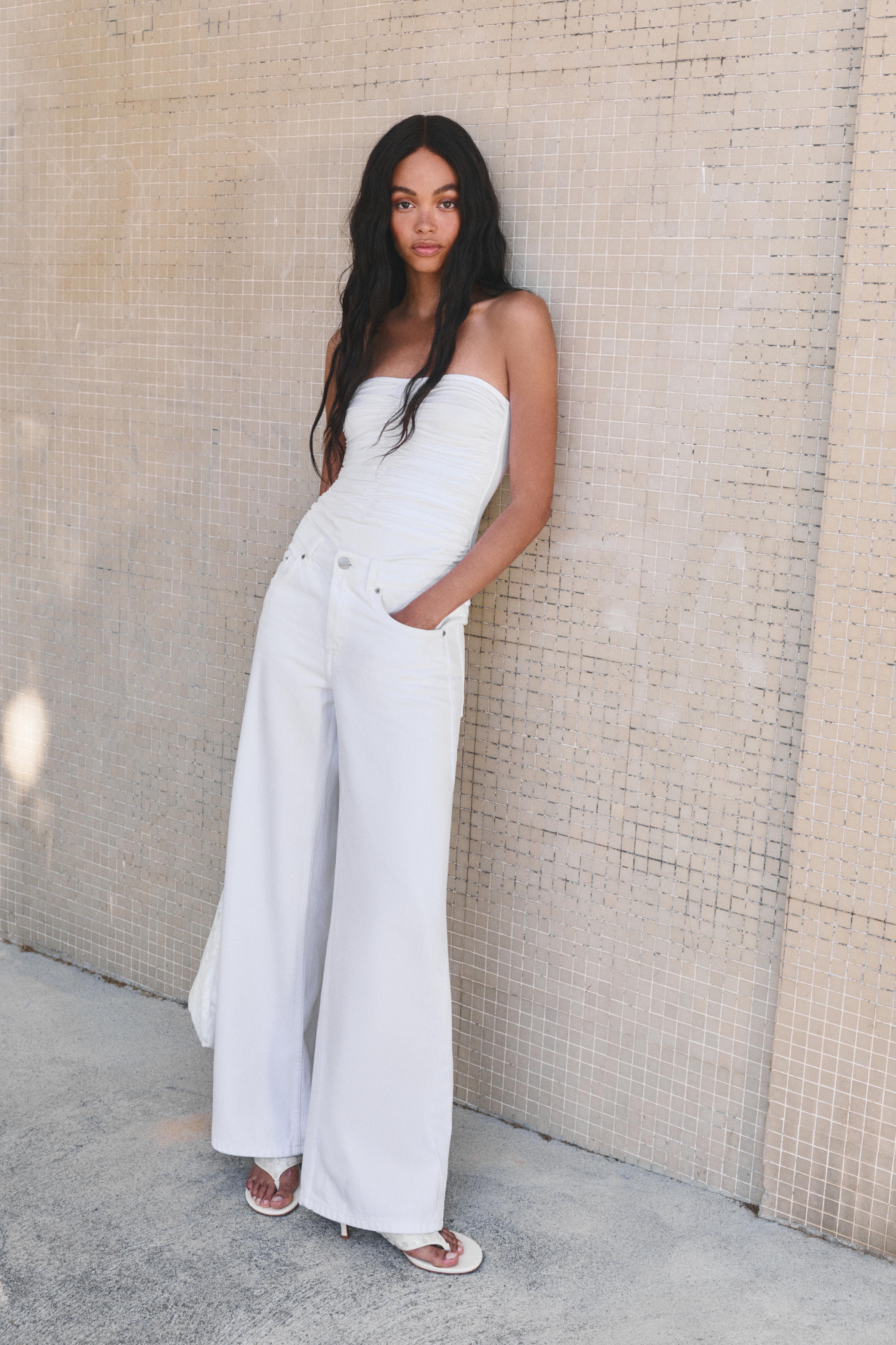 Oversize baggy jeans — White-t