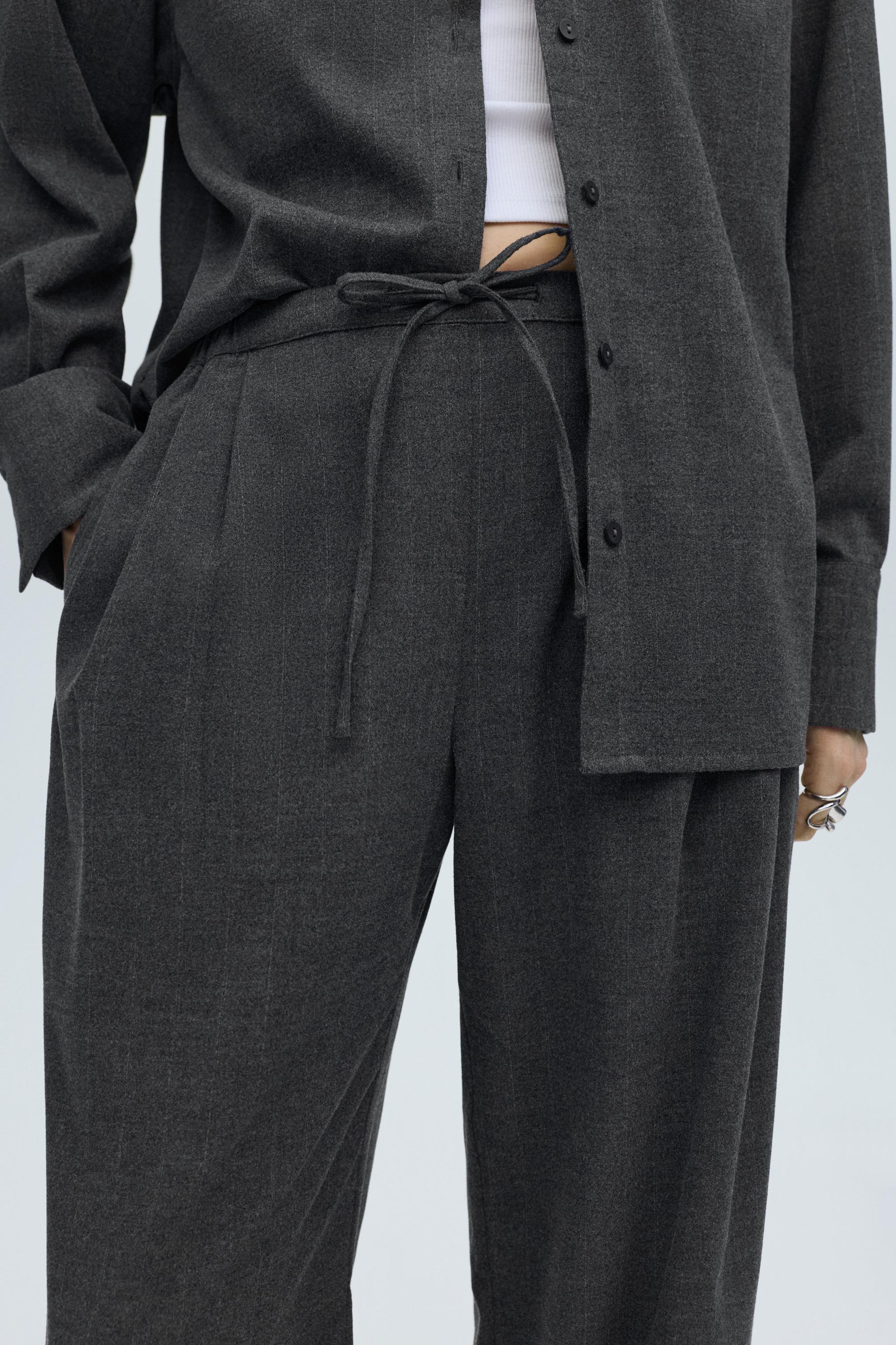 Pinstripe jogger trousers — Grey