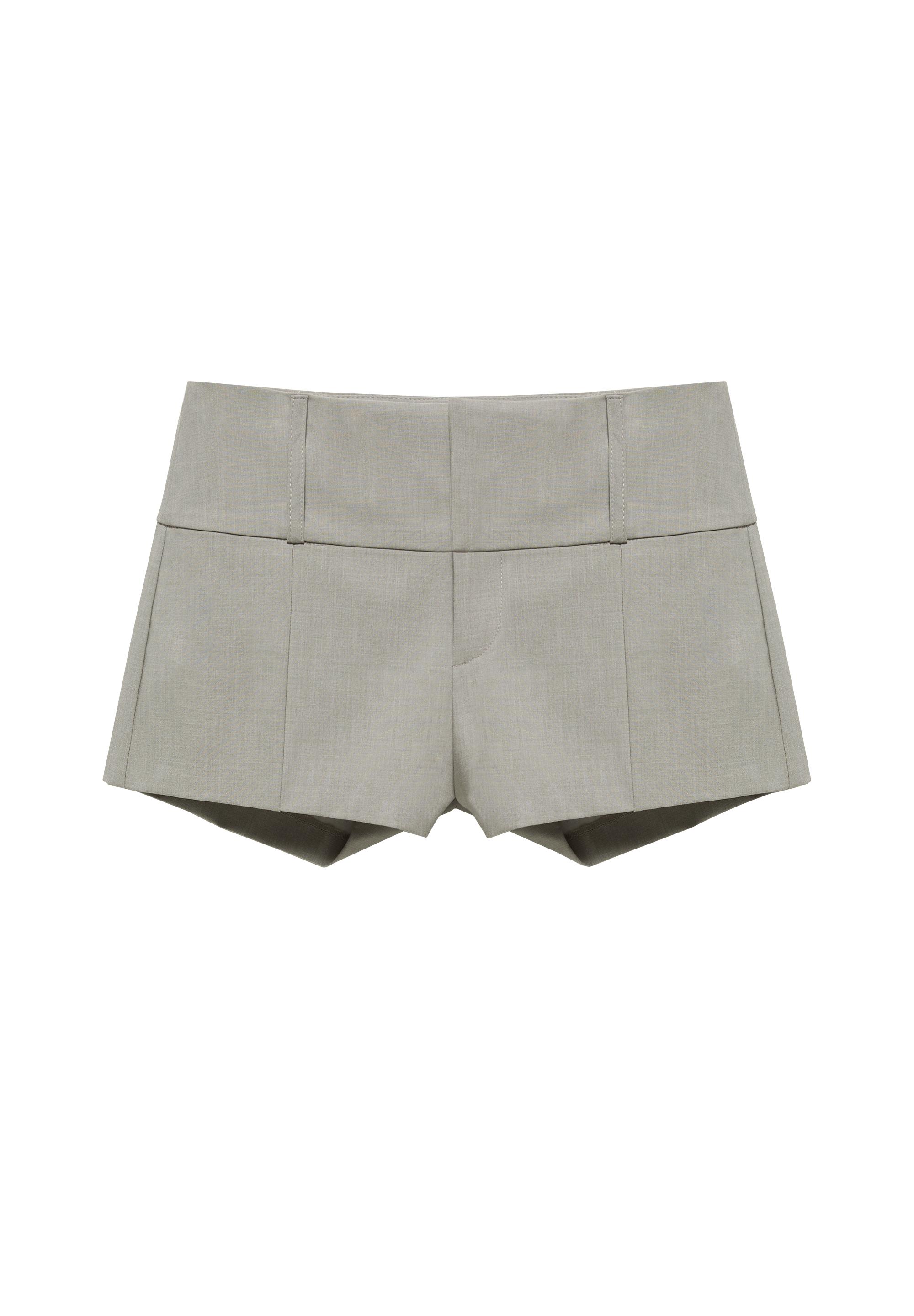 Tailored fit mini shorts — Grey marl