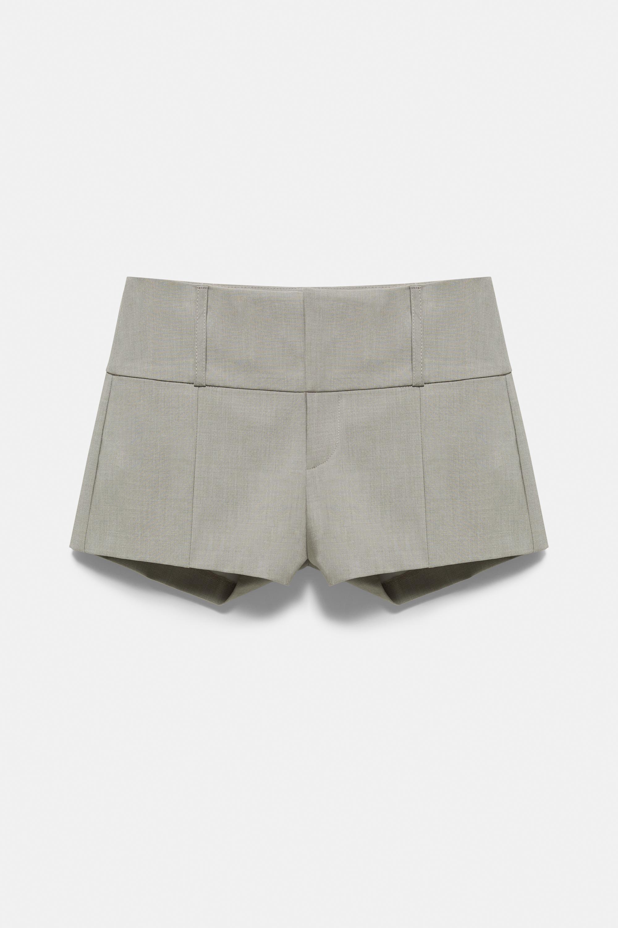 Tailored fit mini shorts — Grey marl