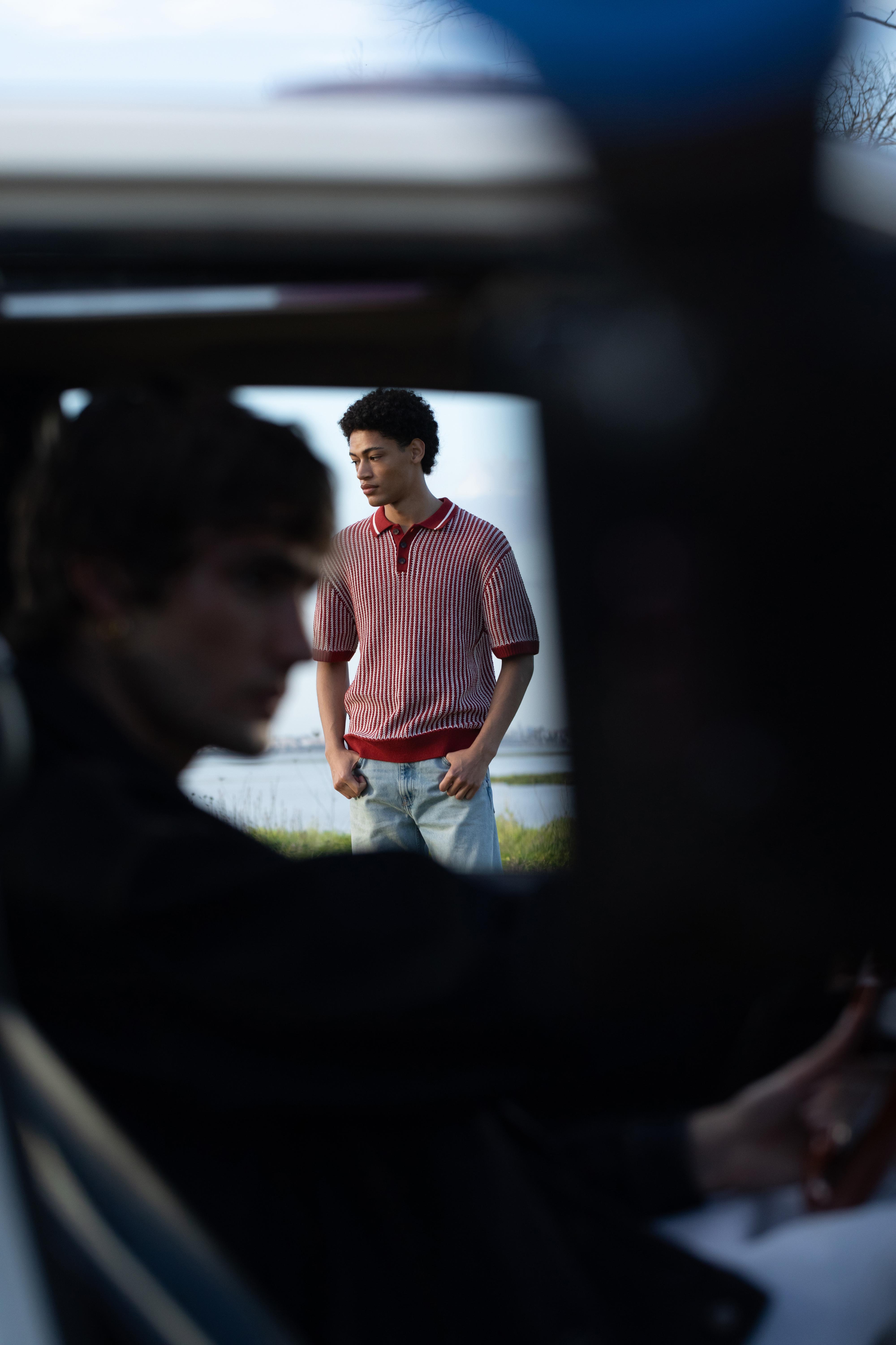 Camarón de la Isla knit polo shirt — Dark pink