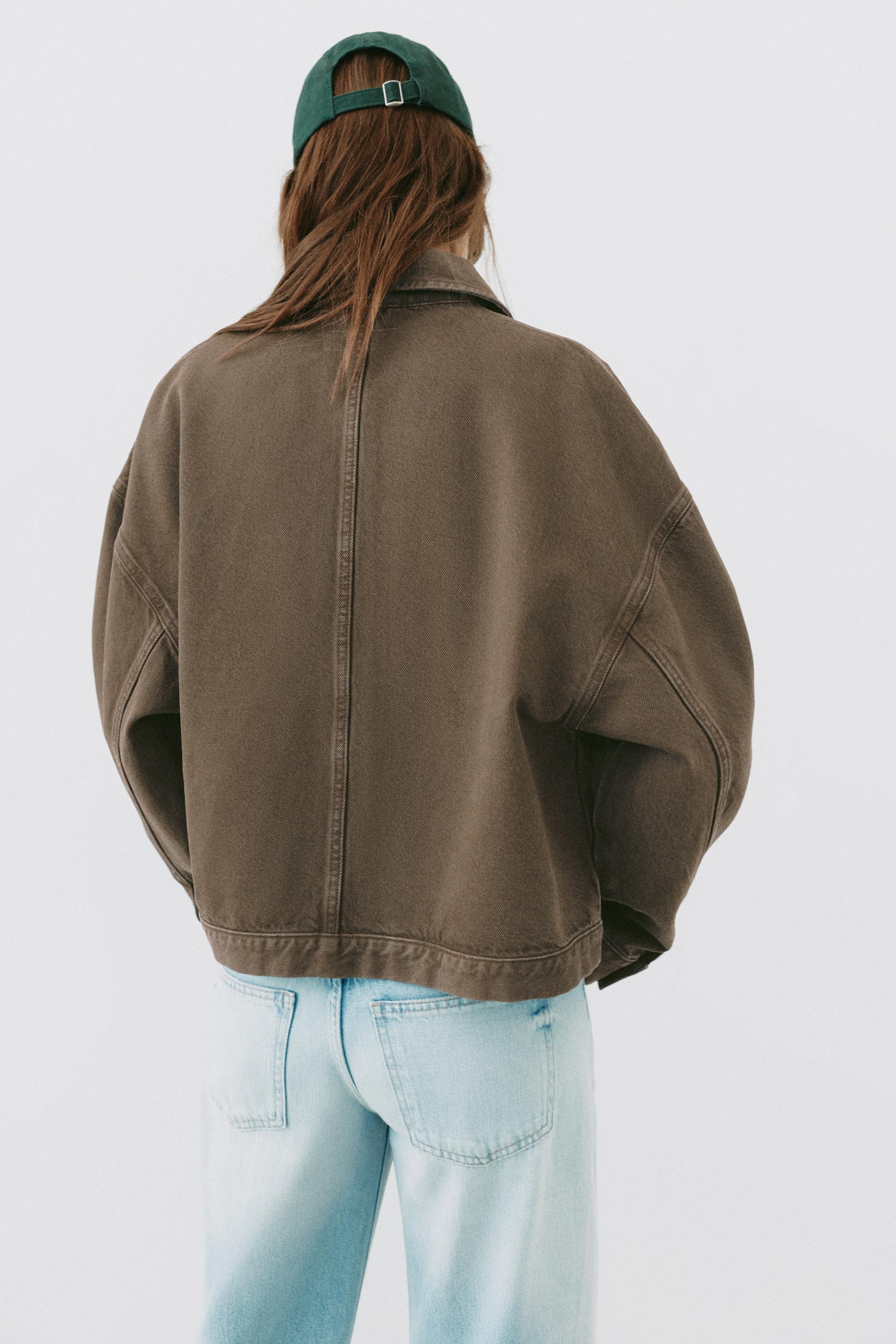 Boxy denim overshirt — Brown