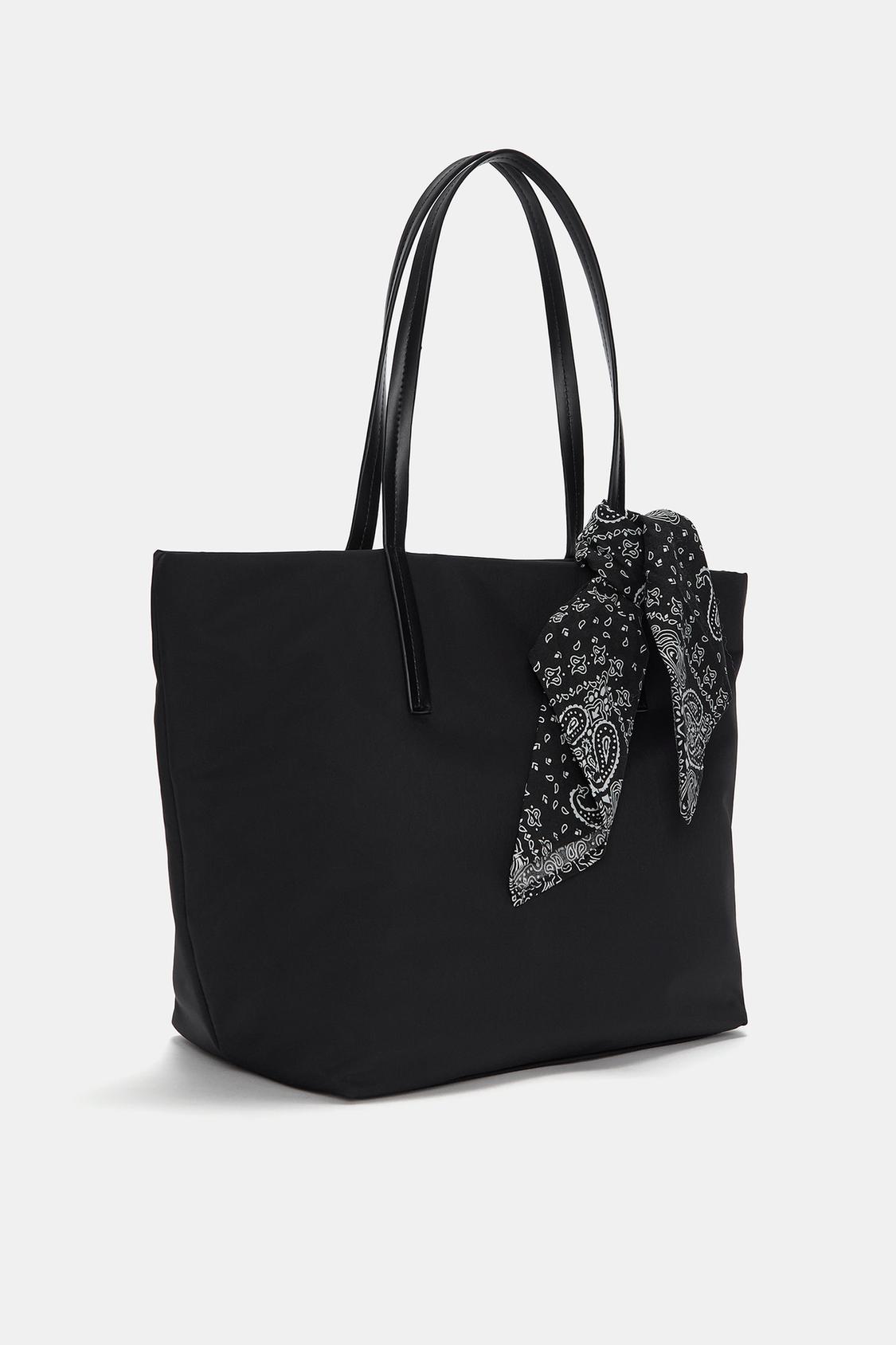 Nylon shopper with scarf detail - PULL&BEAR 