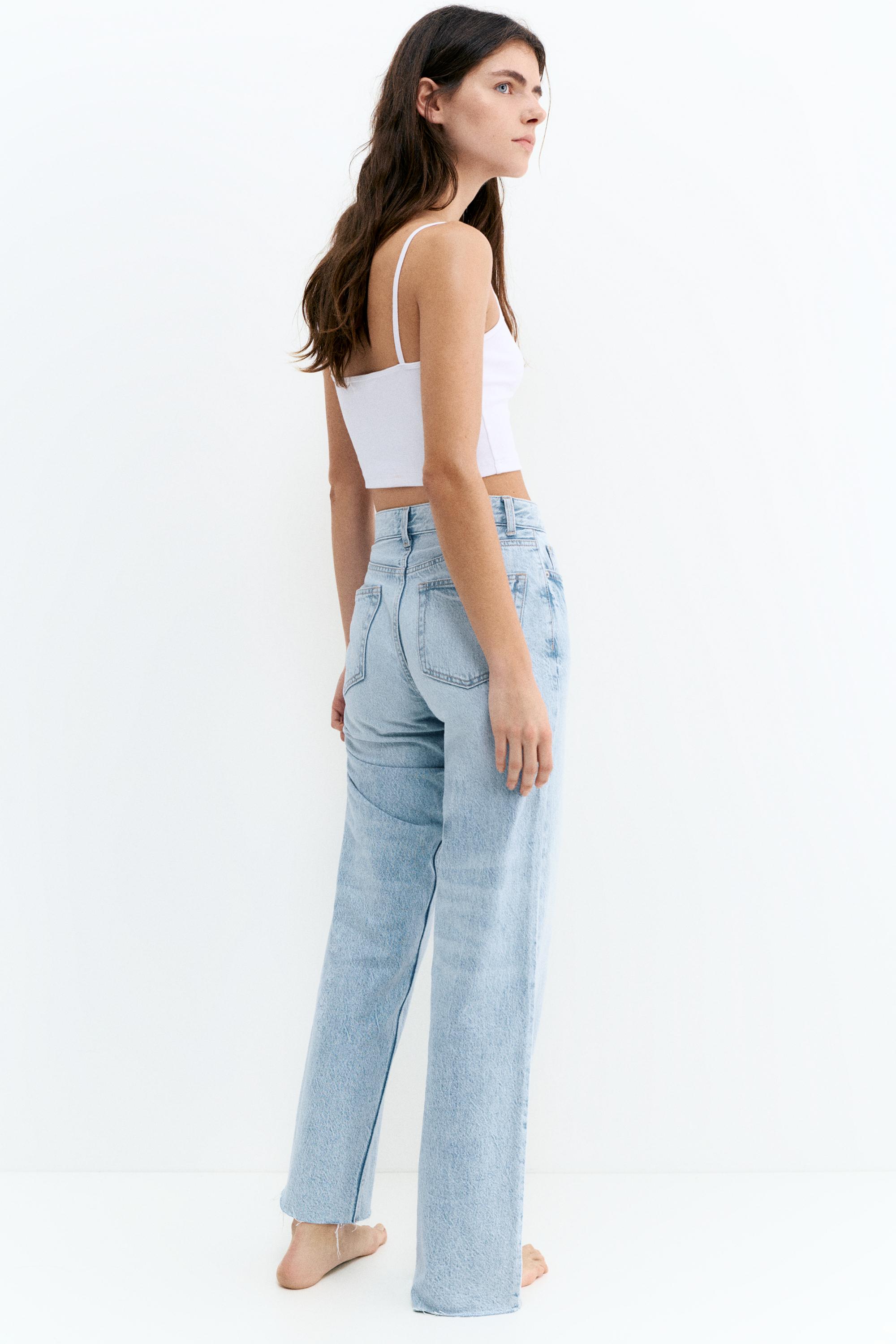 Yüksek bel geniş paça jean - Görsel 10