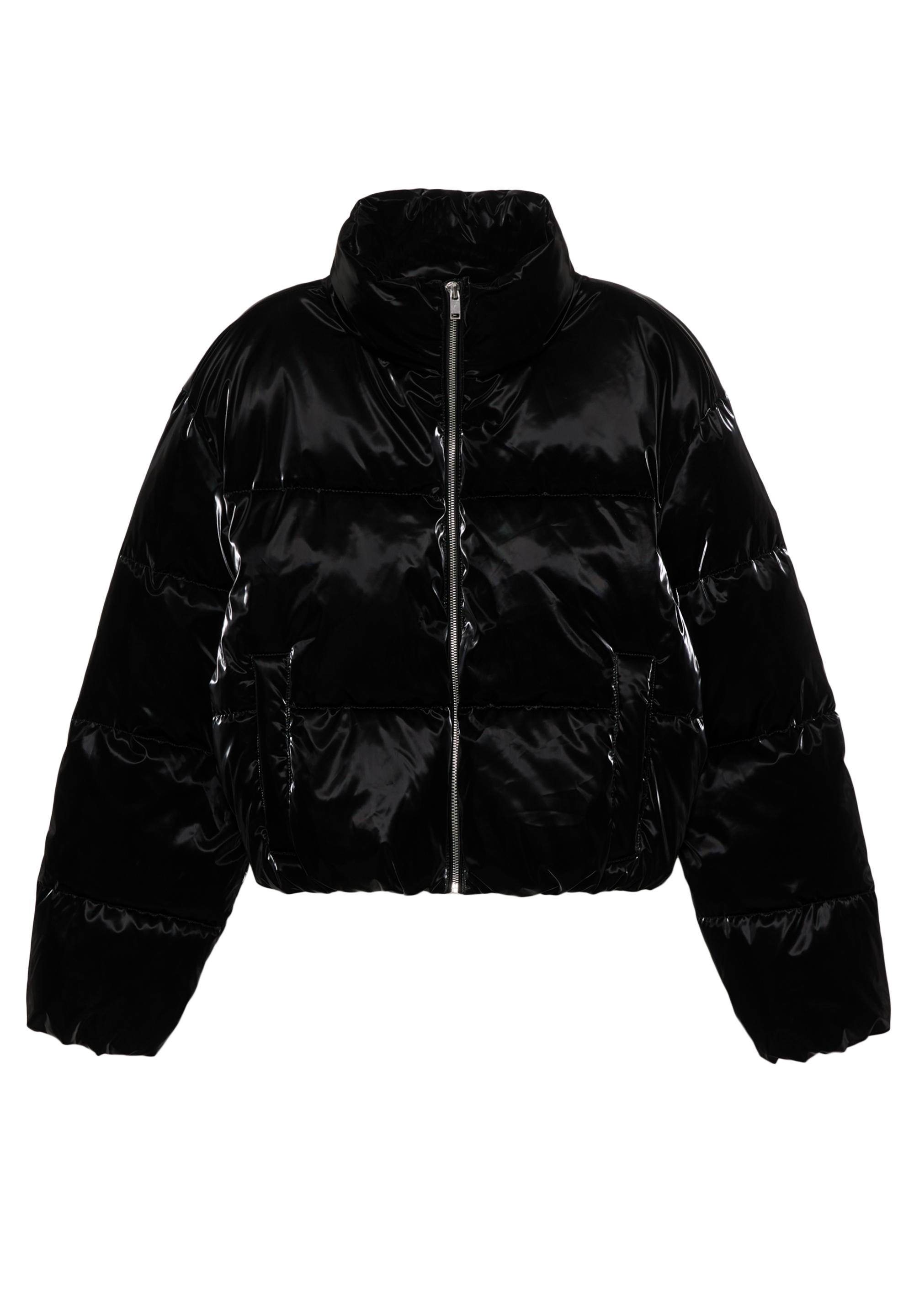 Puffer jacket with a shimmery finish — Black