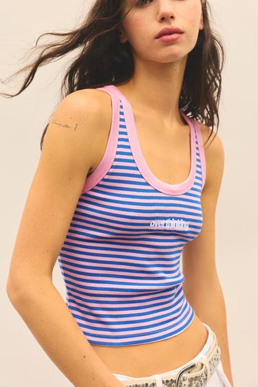 Striped tank top — Deep blue 4