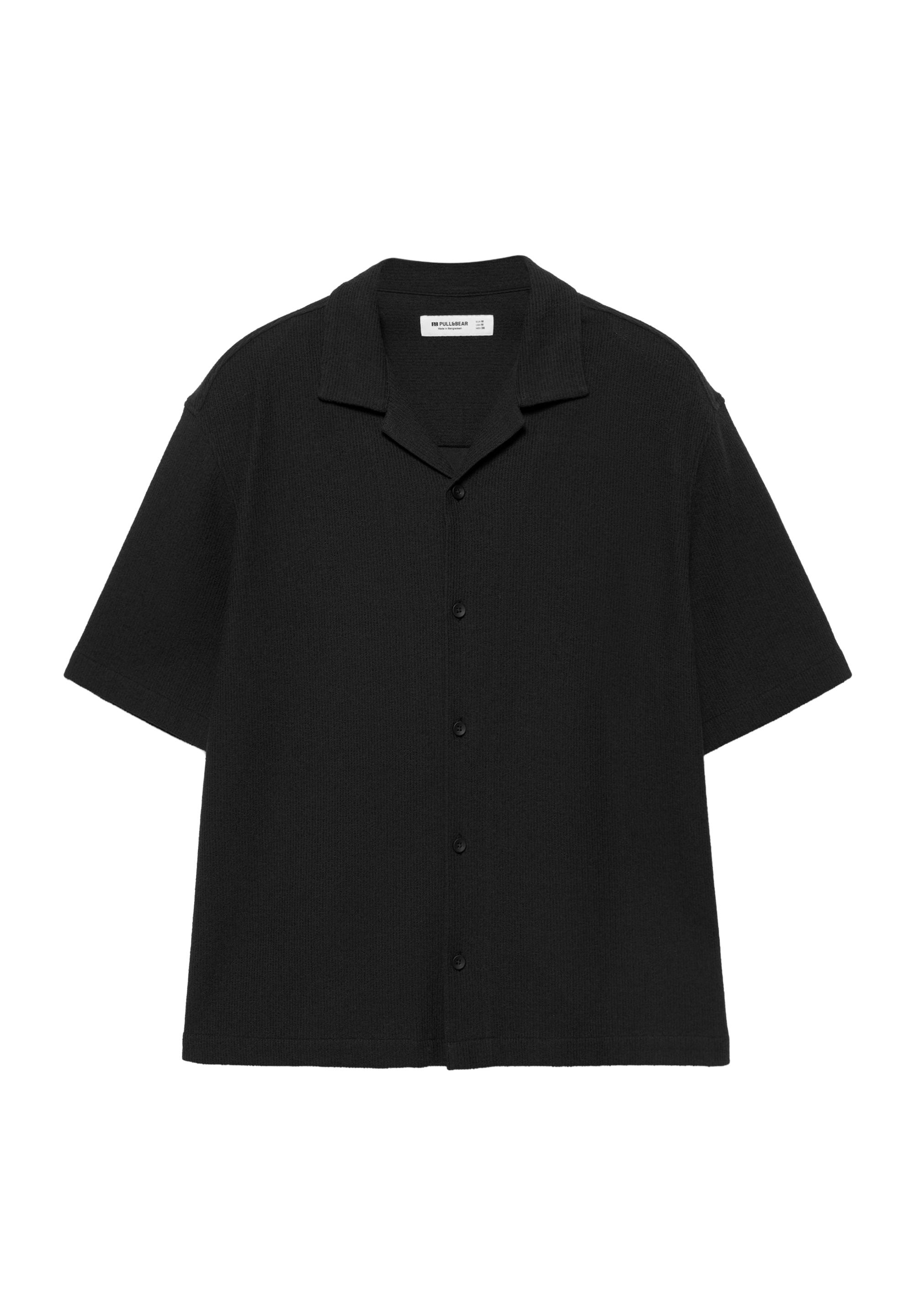 Terrycloth short sleeve shirt — Black