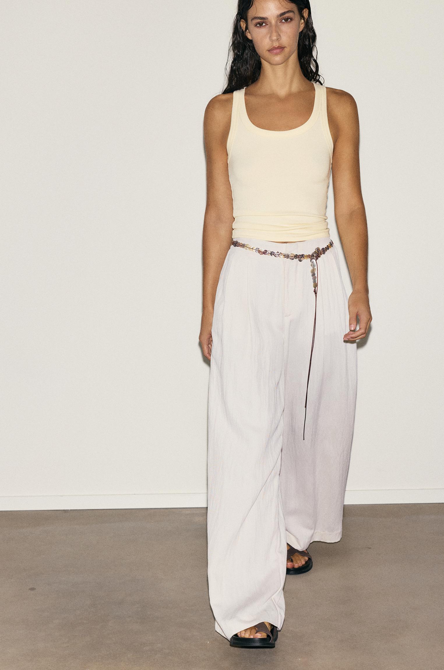 Darted smart trousers — Ecru