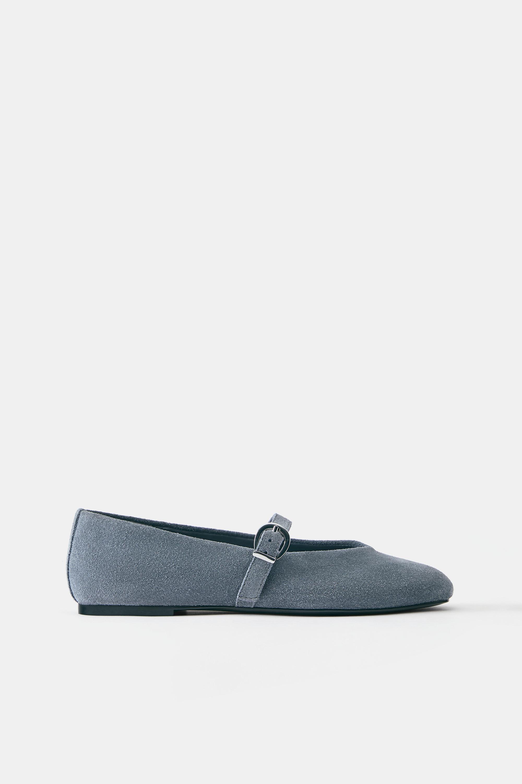 Leather ballerinas — Blue