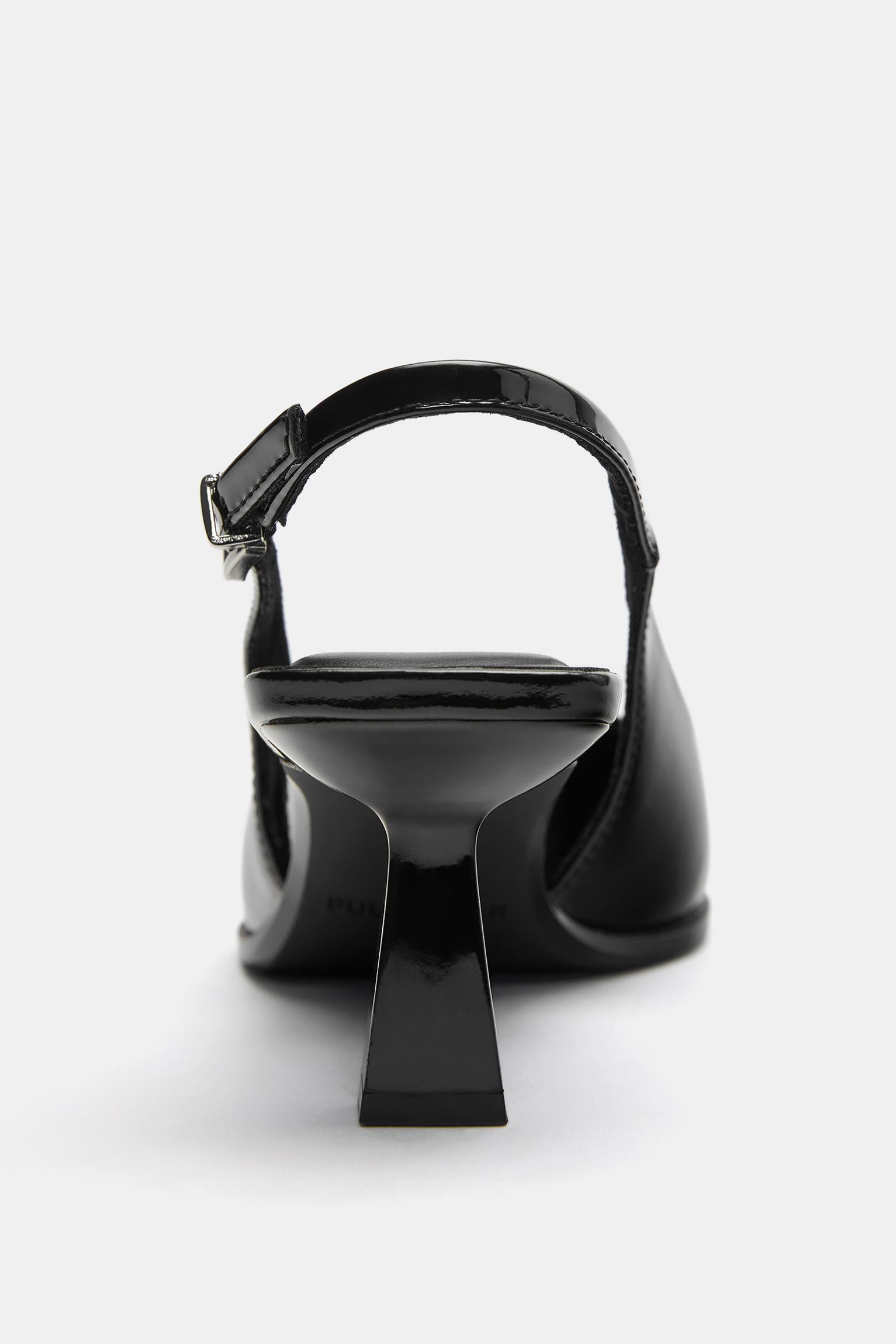 Patent slingback heels — Black