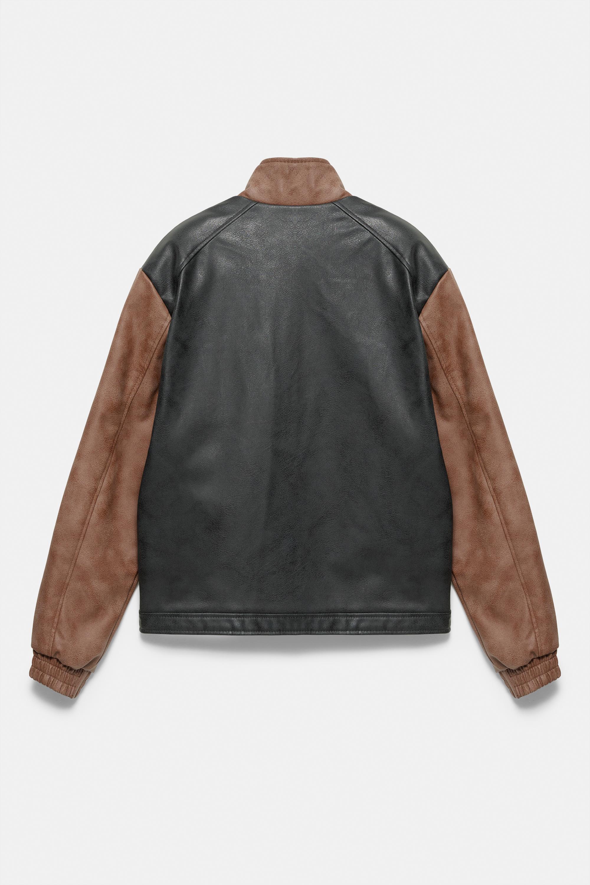 Pull&Bear Panelli suni deri ceket