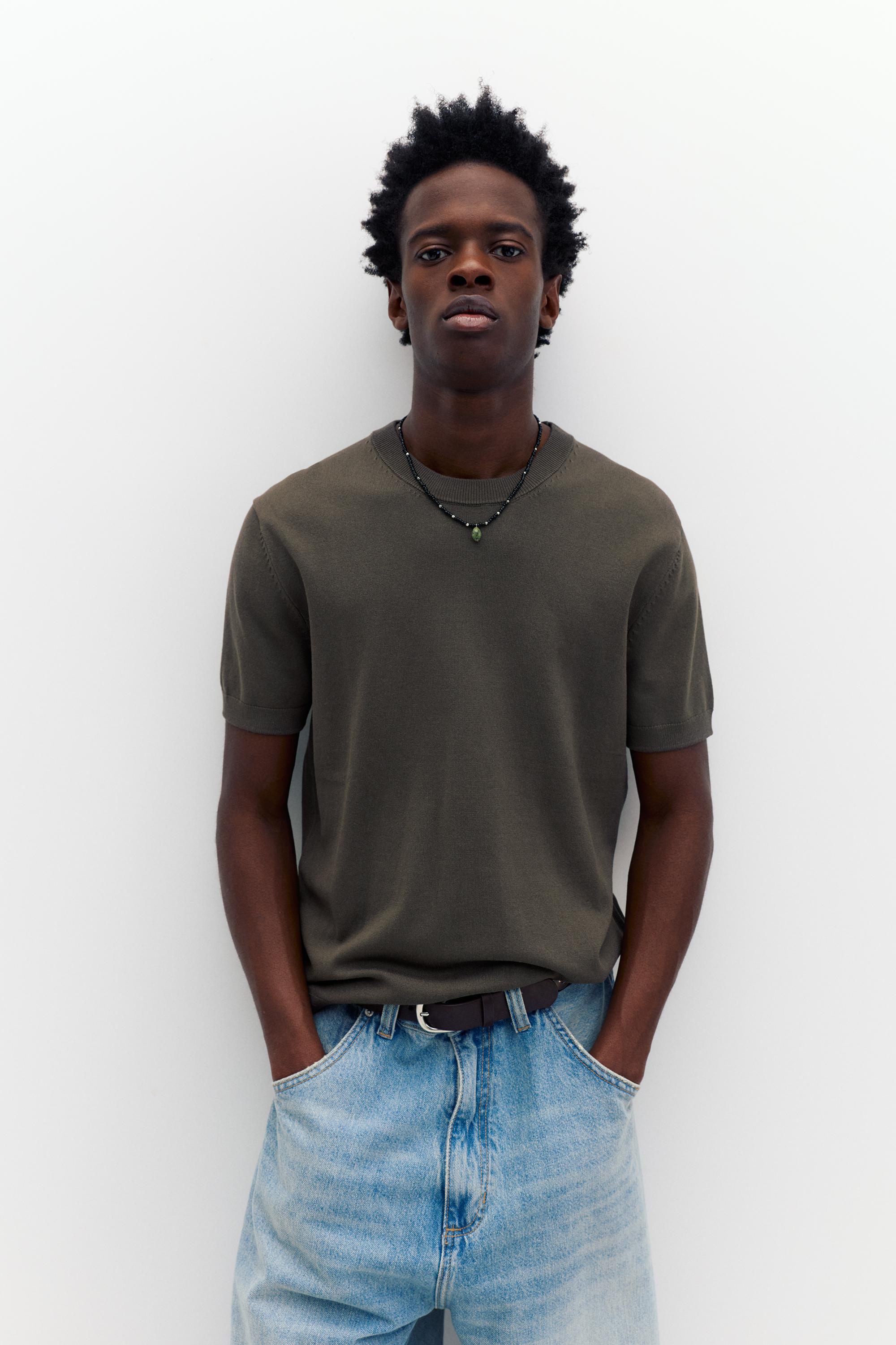 Short sleeve jumper — Mole brown