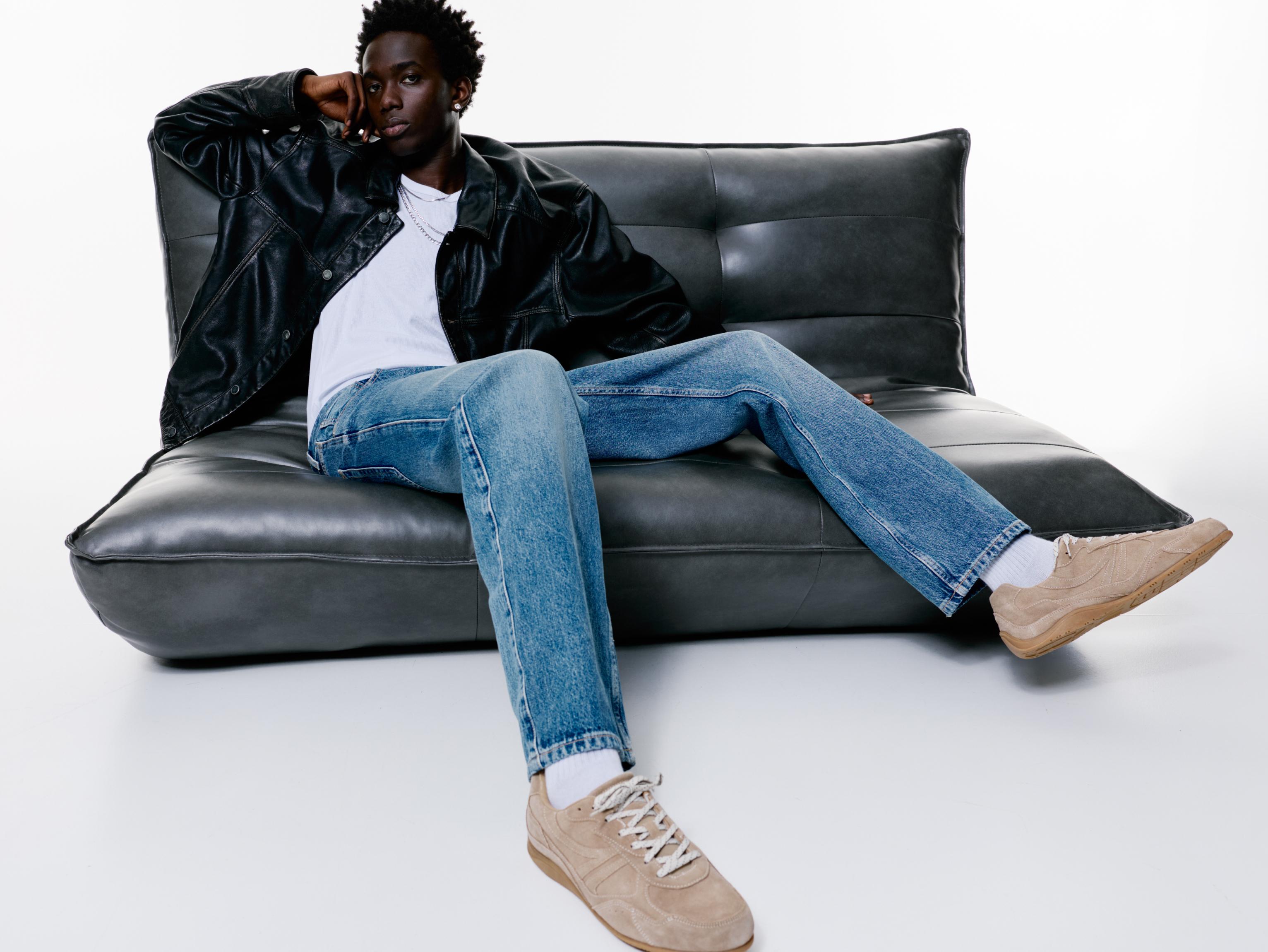 Straight-leg jeans — Medium blue